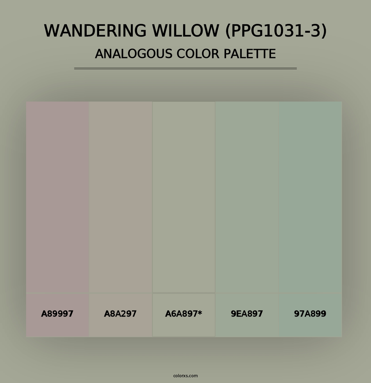 Wandering Willow (PPG1031-3) - Analogous Color Palette