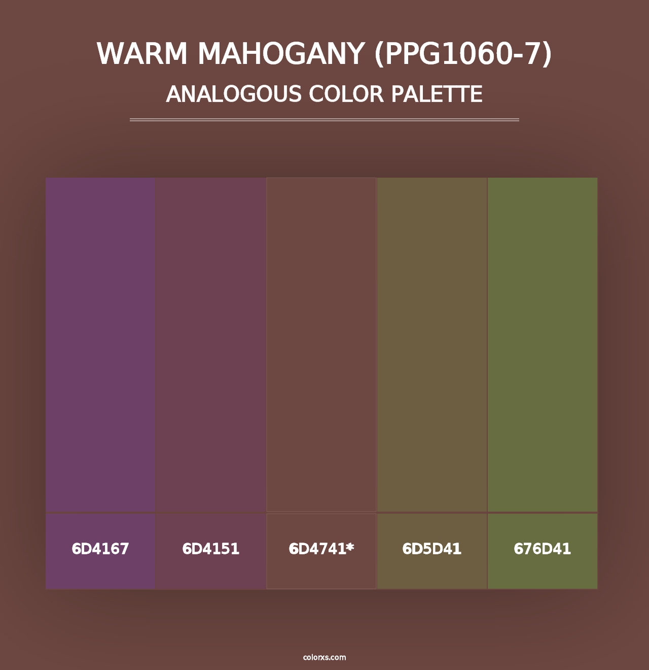 Warm Mahogany (PPG1060-7) - Analogous Color Palette