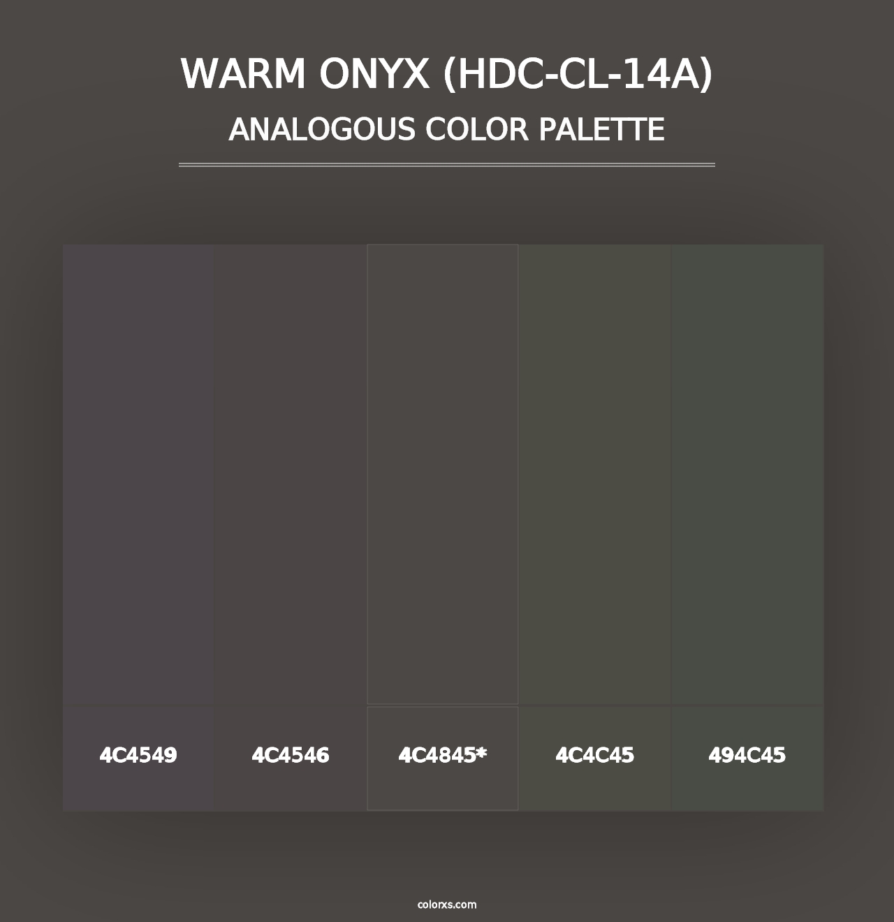 Warm Onyx (HDC-CL-14A) - Analogous Color Palette