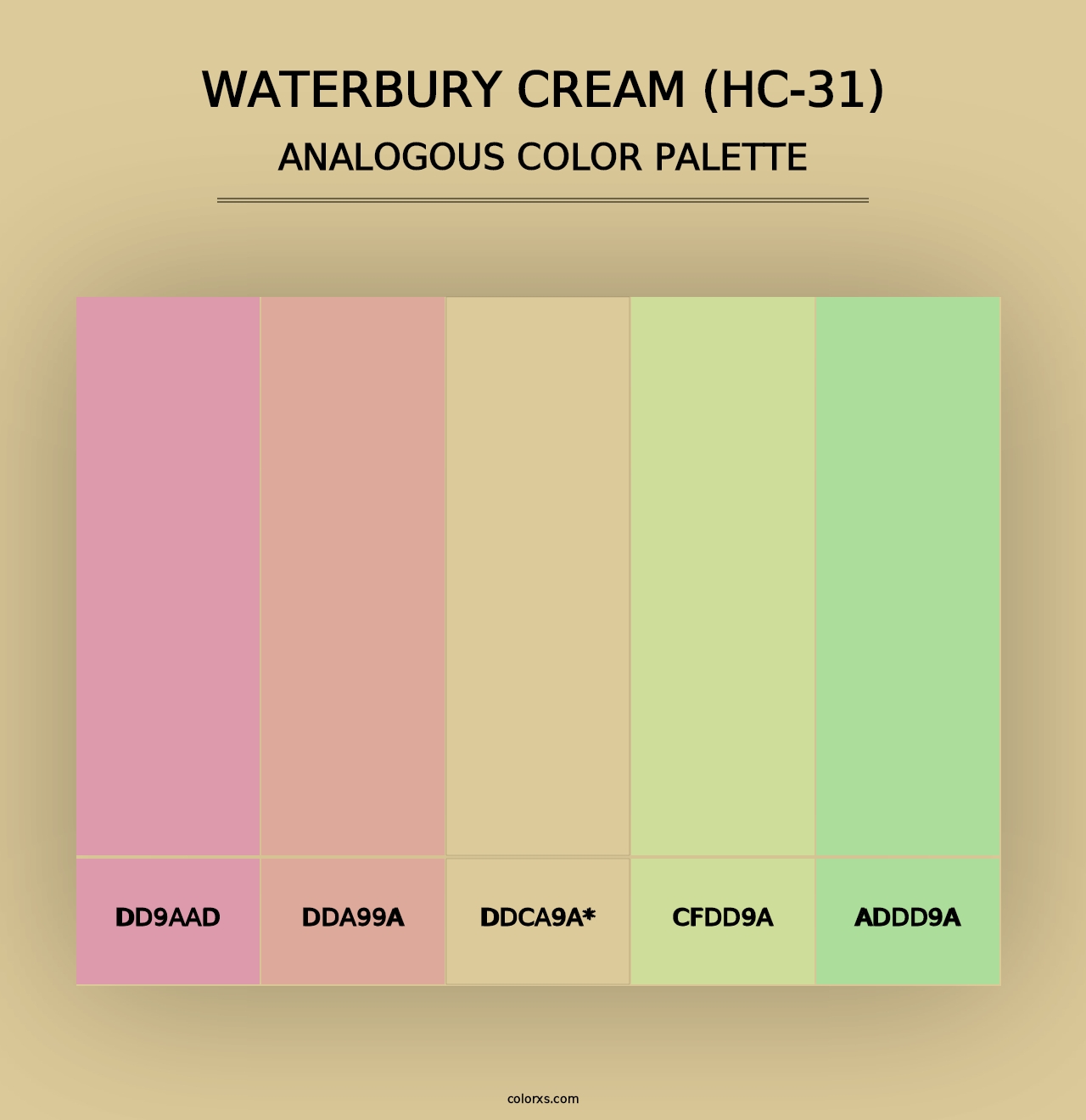 Waterbury Cream (HC-31) - Analogous Color Palette