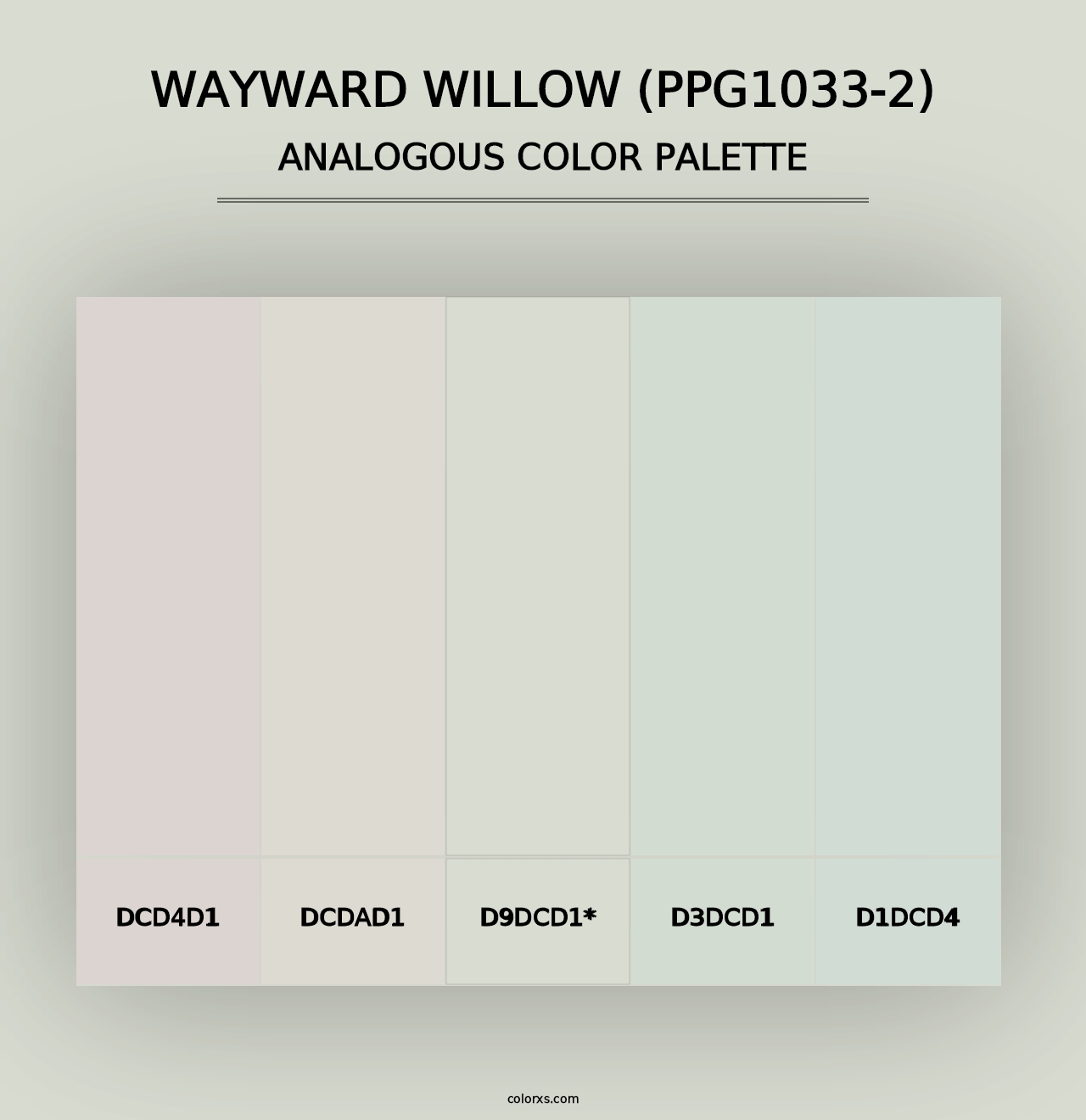 Wayward Willow (PPG1033-2) - Analogous Color Palette