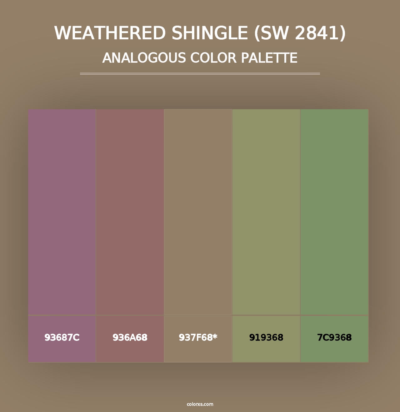 Weathered Shingle (SW 2841) - Analogous Color Palette