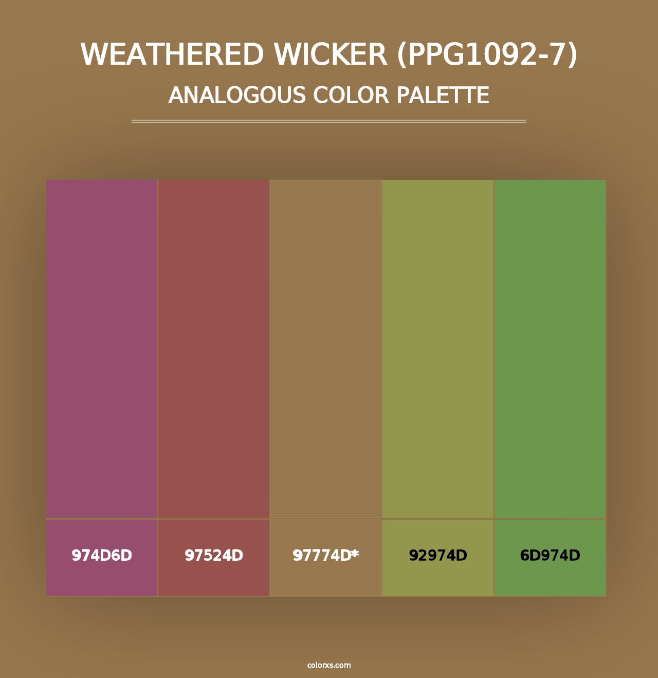 Weathered Wicker (PPG1092-7) - Analogous Color Palette