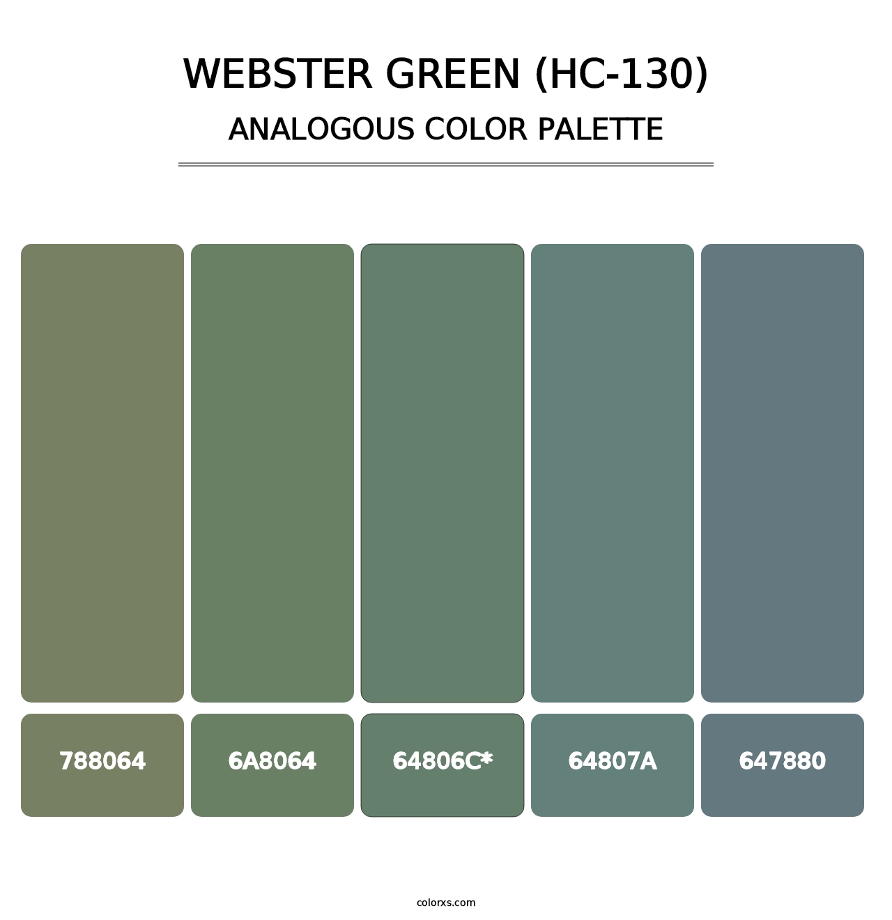 Webster Green (HC-130) - Analogous Color Palette