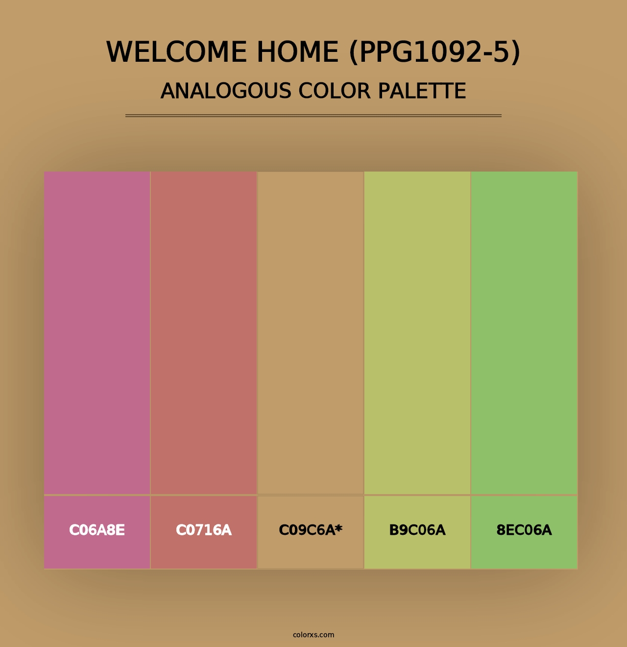 Welcome Home (PPG1092-5) - Analogous Color Palette