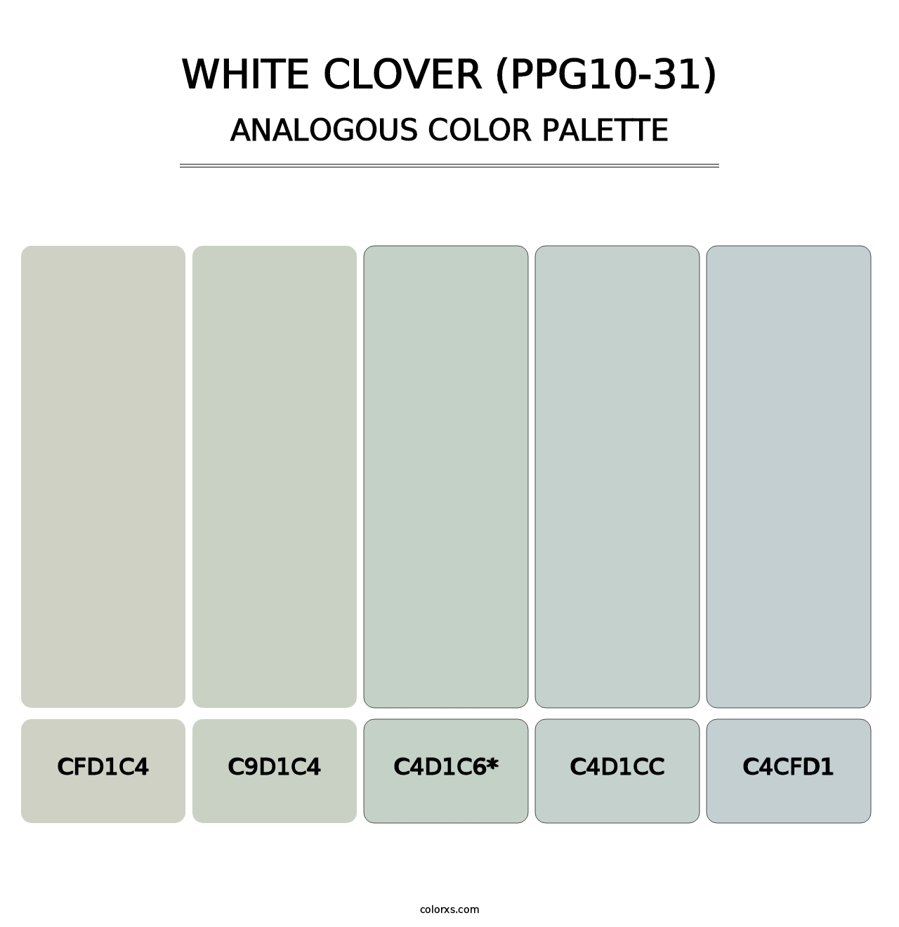 White Clover (PPG10-31) - Analogous Color Palette