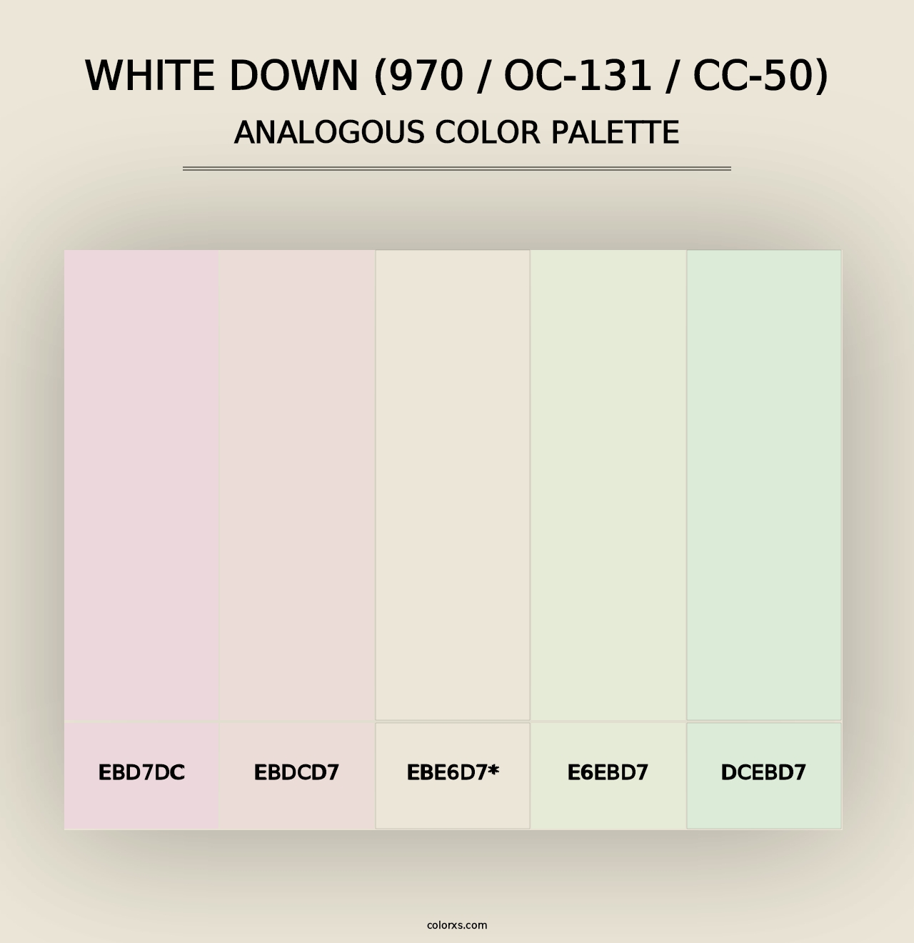 White Down (970 / OC-131 / CC-50) - Analogous Color Palette