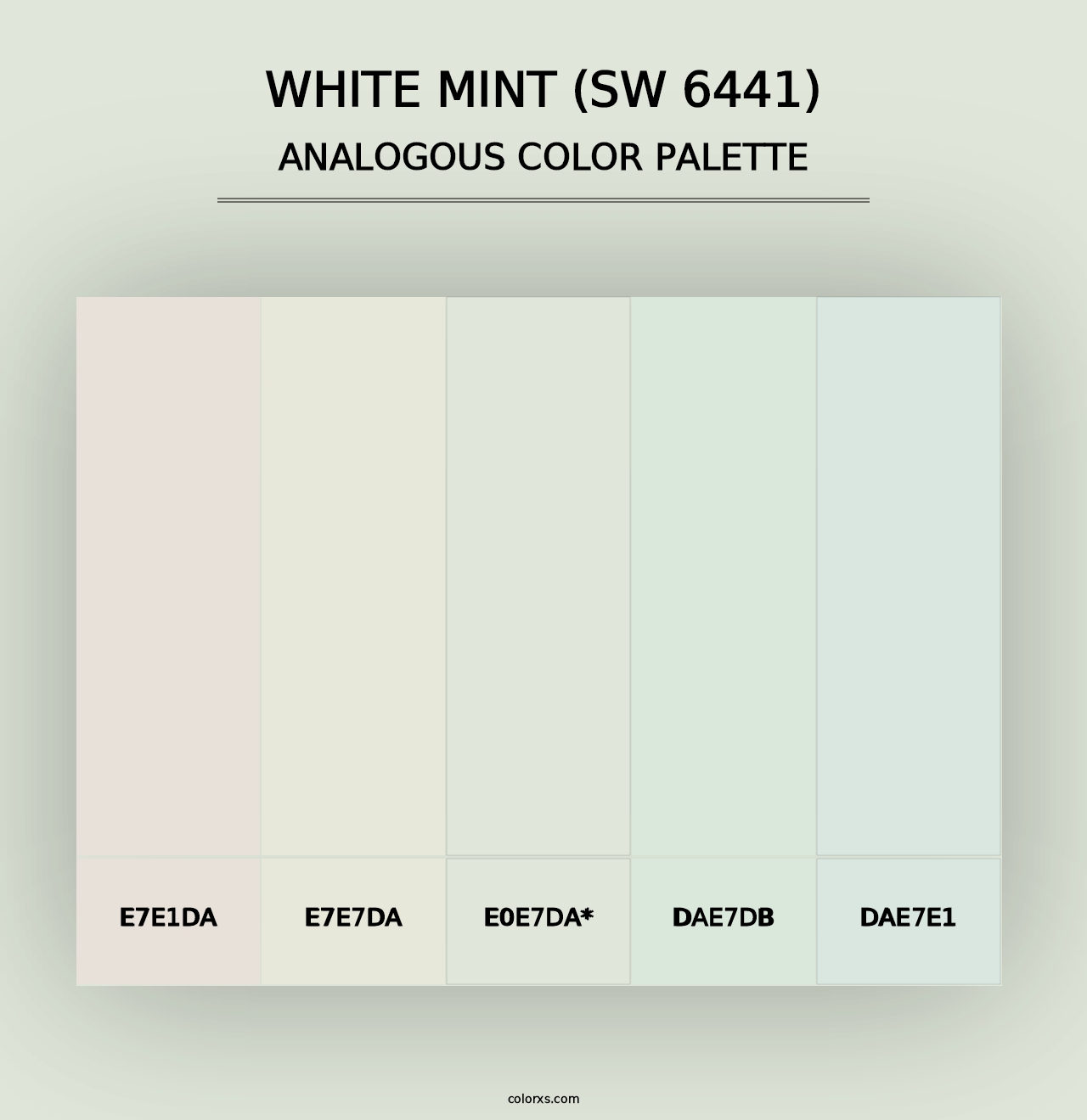 White Mint (SW 6441) - Analogous Color Palette