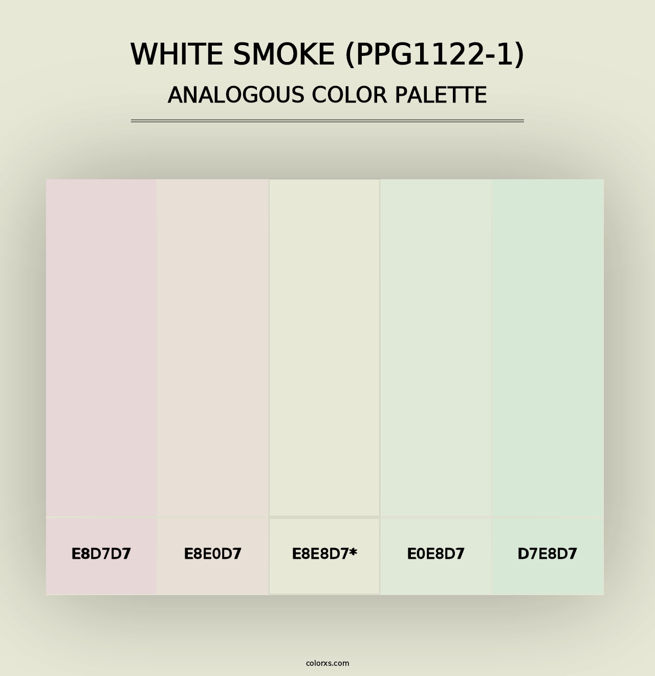 White Smoke (PPG1122-1) - Analogous Color Palette