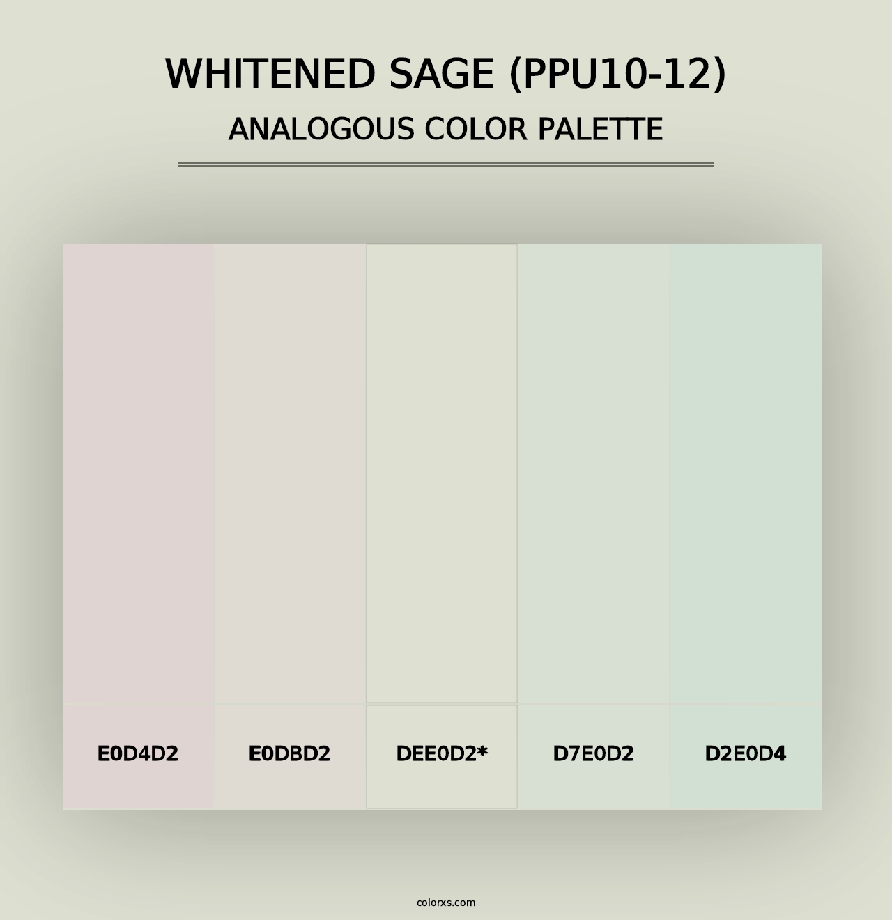 Whitened Sage (PPU10-12) - Analogous Color Palette