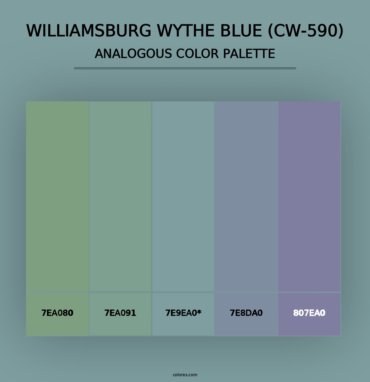 Williamsburg Wythe Blue (CW-590) - Analogous Color Palette