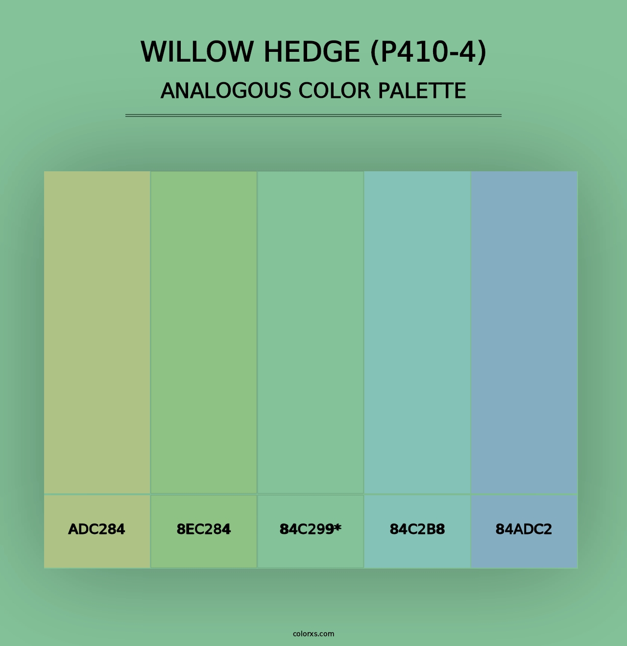 Willow Hedge (P410-4) - Analogous Color Palette