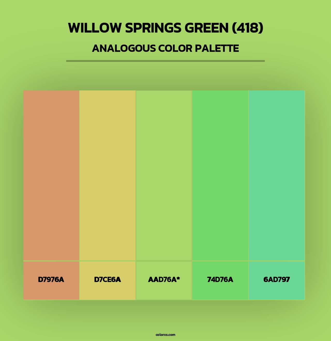 Willow Springs Green (418) - Analogous Color Palette