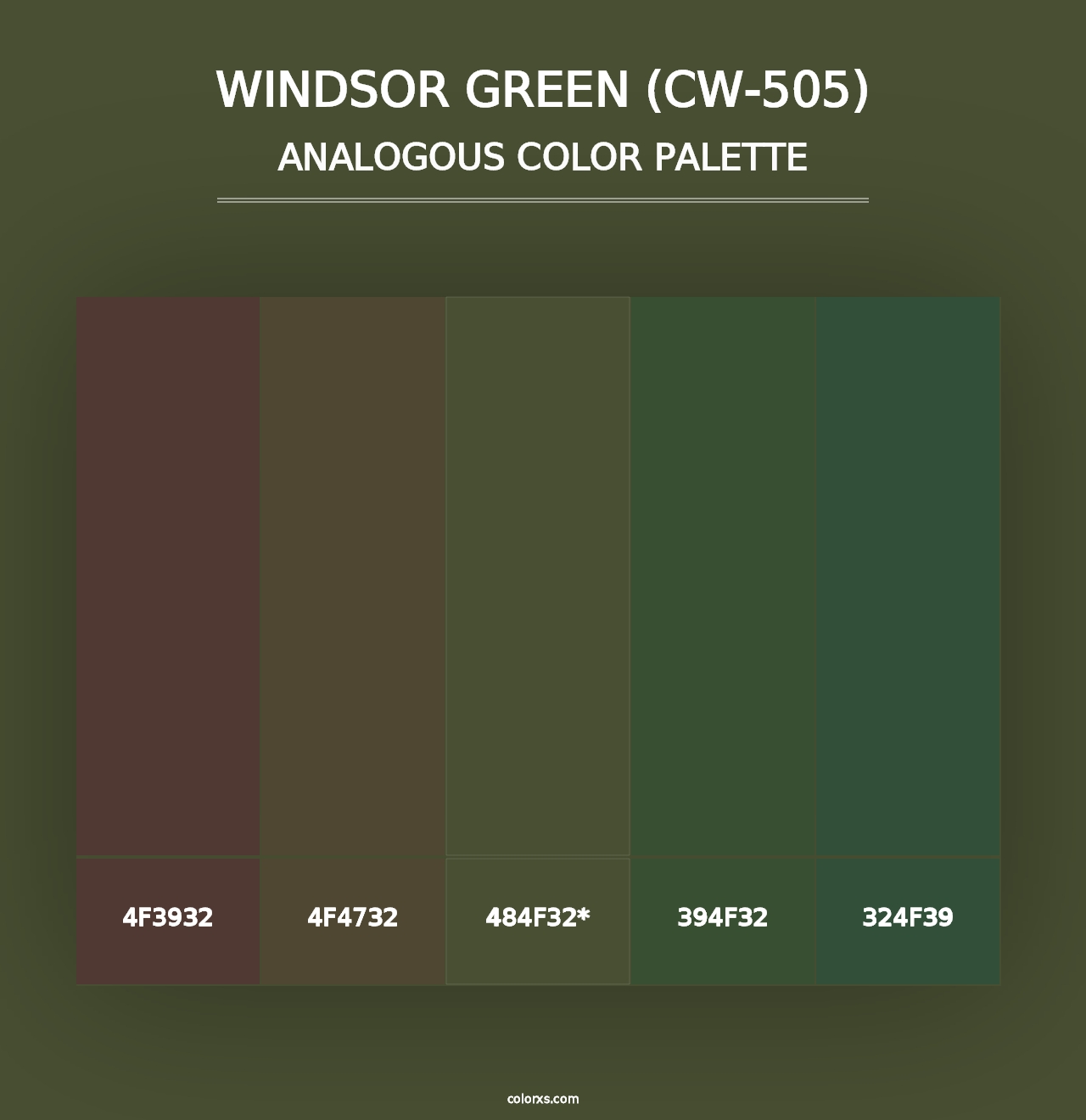 Windsor Green (CW-505) - Analogous Color Palette