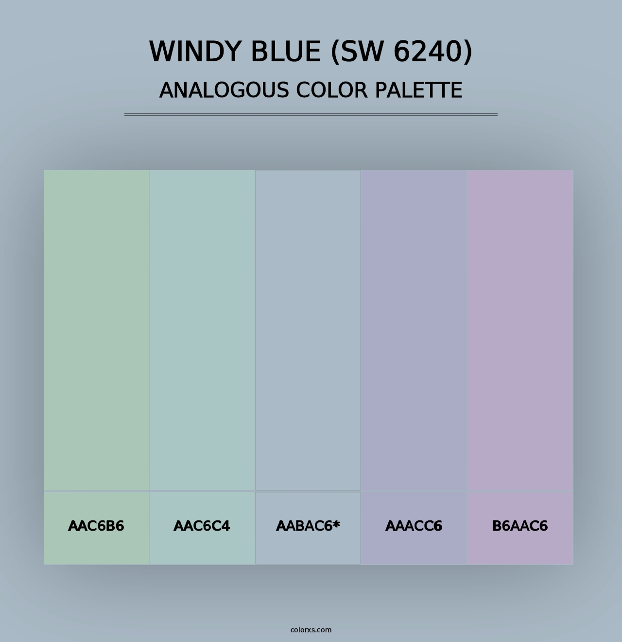 Windy Blue (SW 6240) - Analogous Color Palette