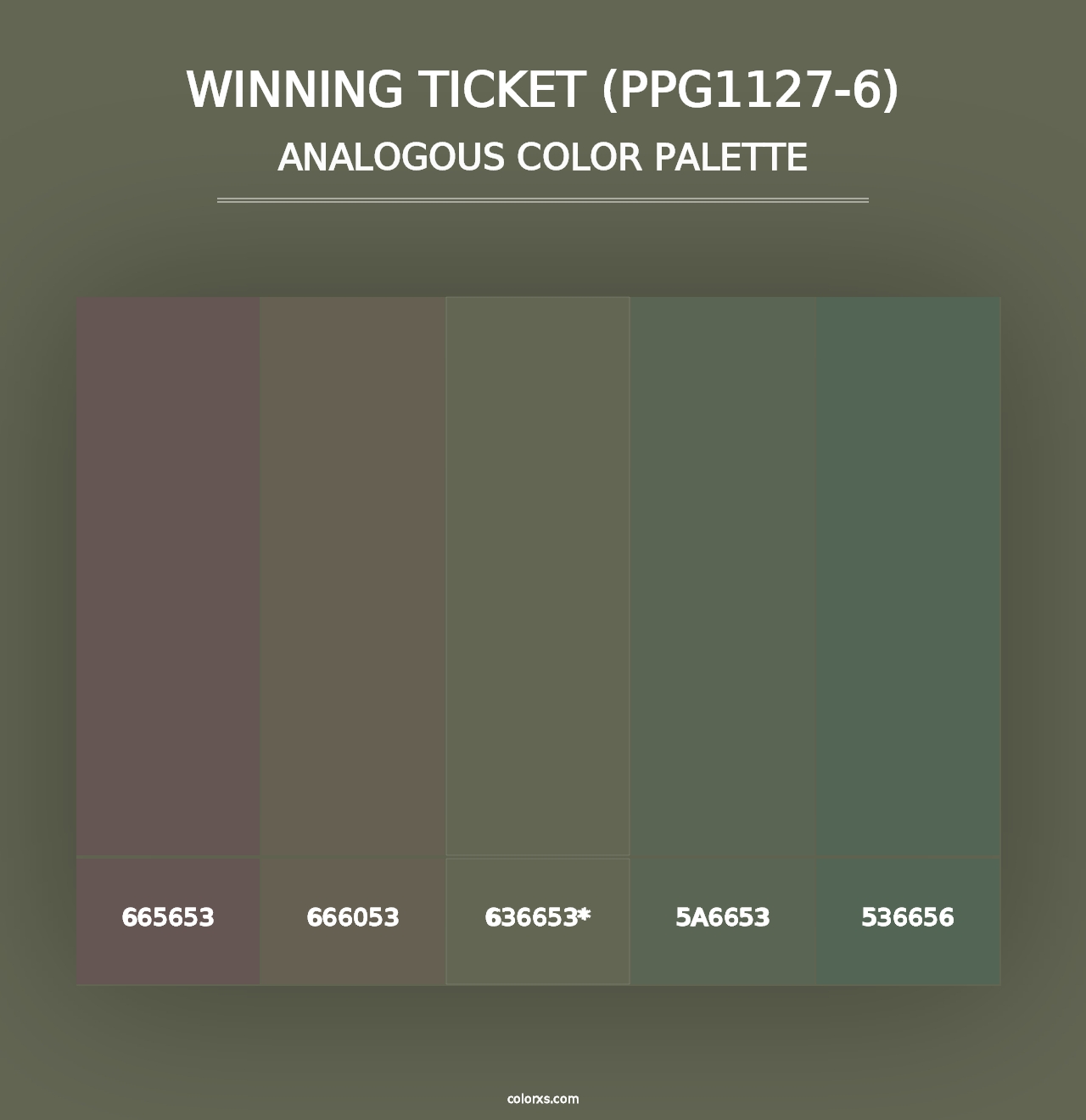 Winning Ticket (PPG1127-6) - Analogous Color Palette