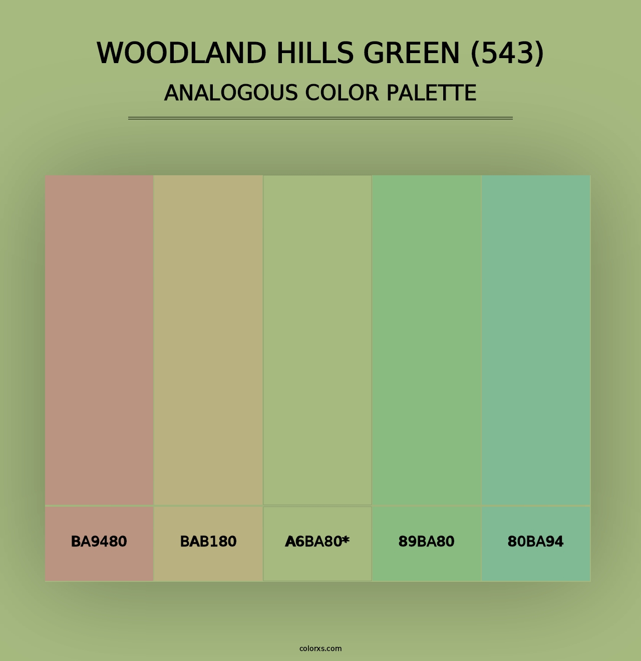 Woodland Hills Green (543) - Analogous Color Palette