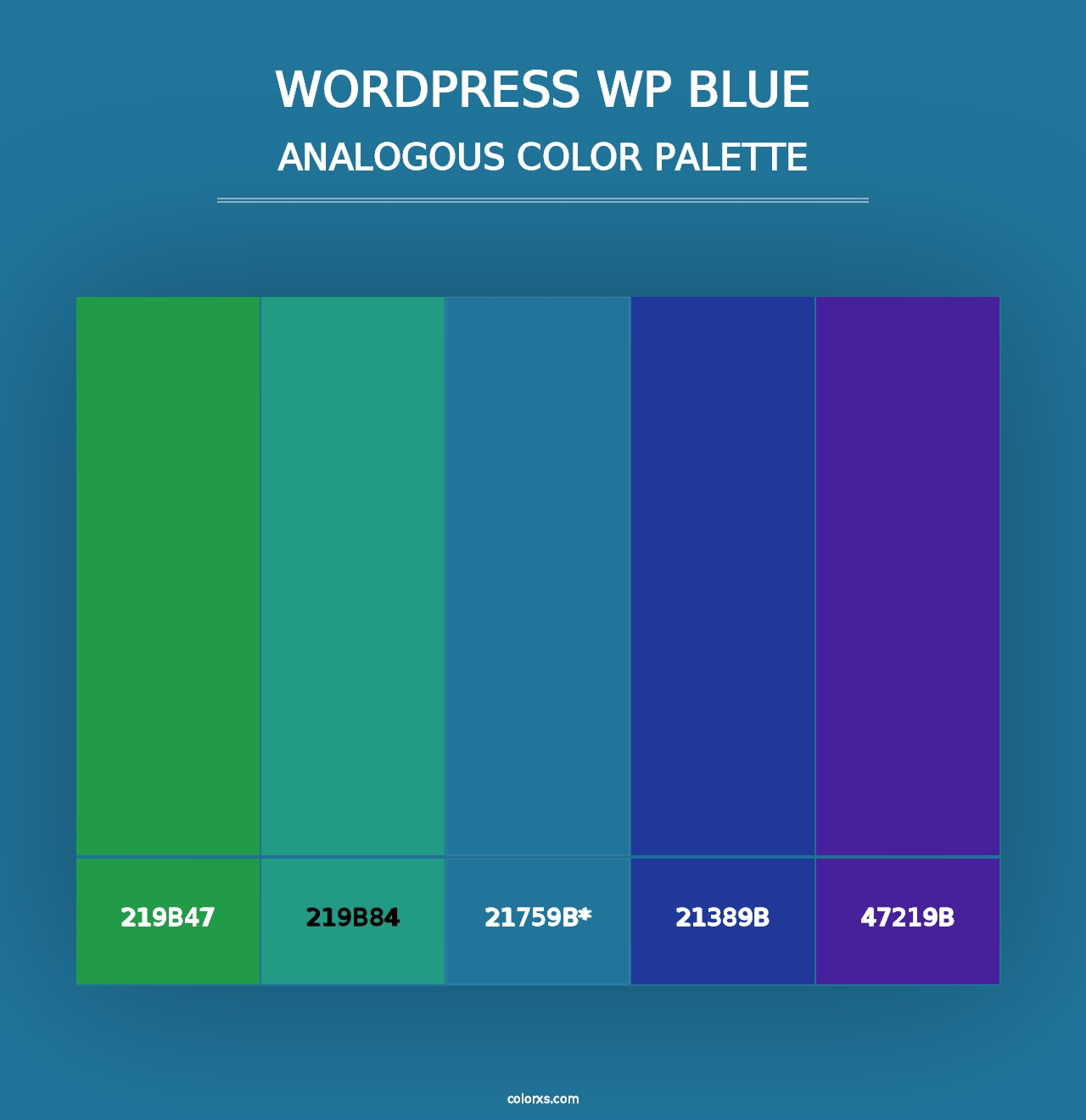 WordPress WP Blue - Analogous Color Palette