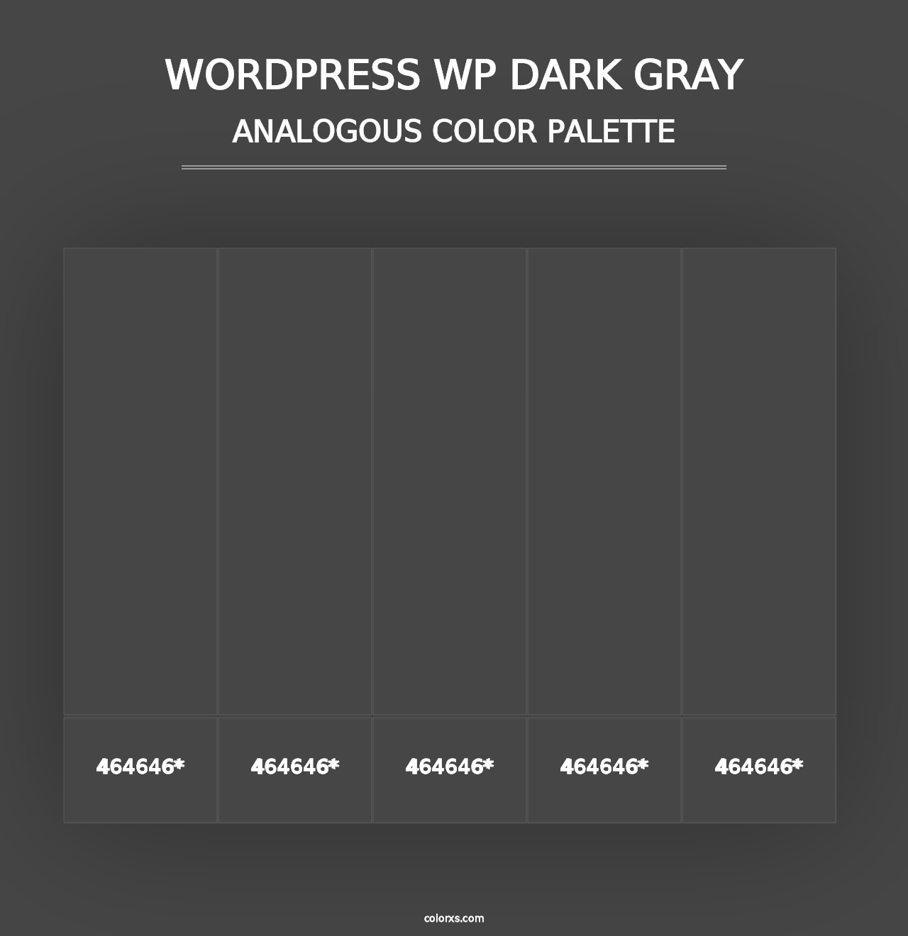 WordPress WP Dark Gray - Analogous Color Palette