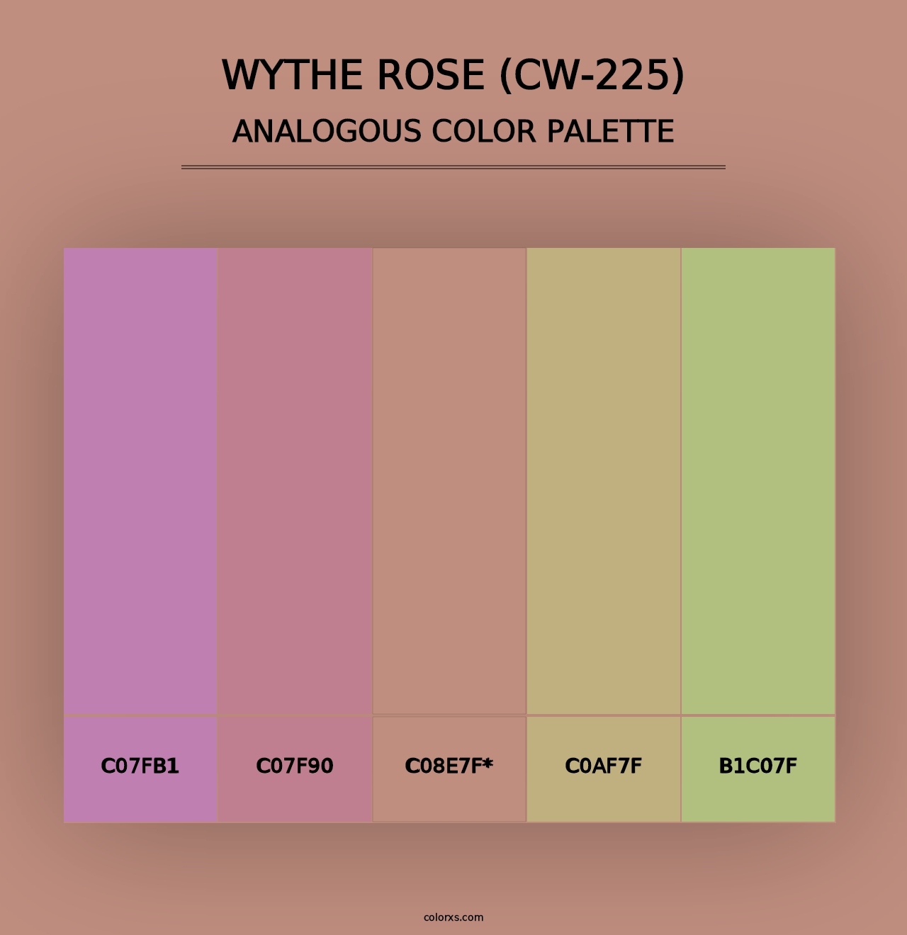 Wythe Rose (CW-225) - Analogous Color Palette