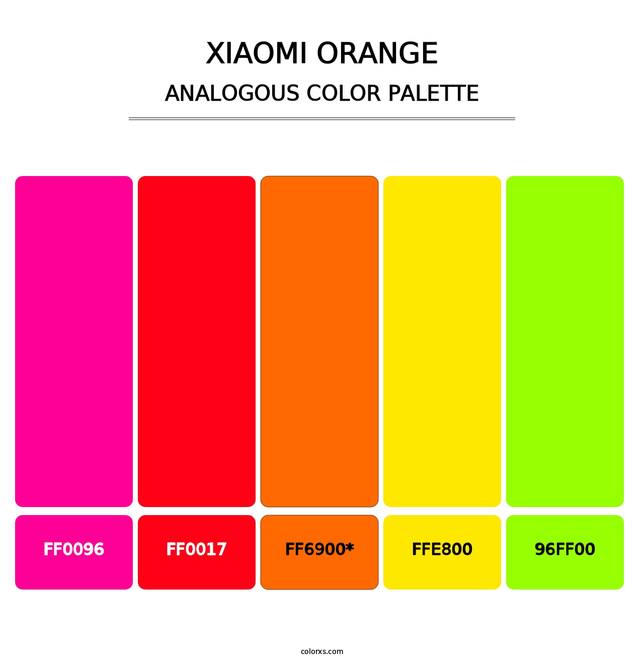 Xiaomi Orange - Analogous Color Palette