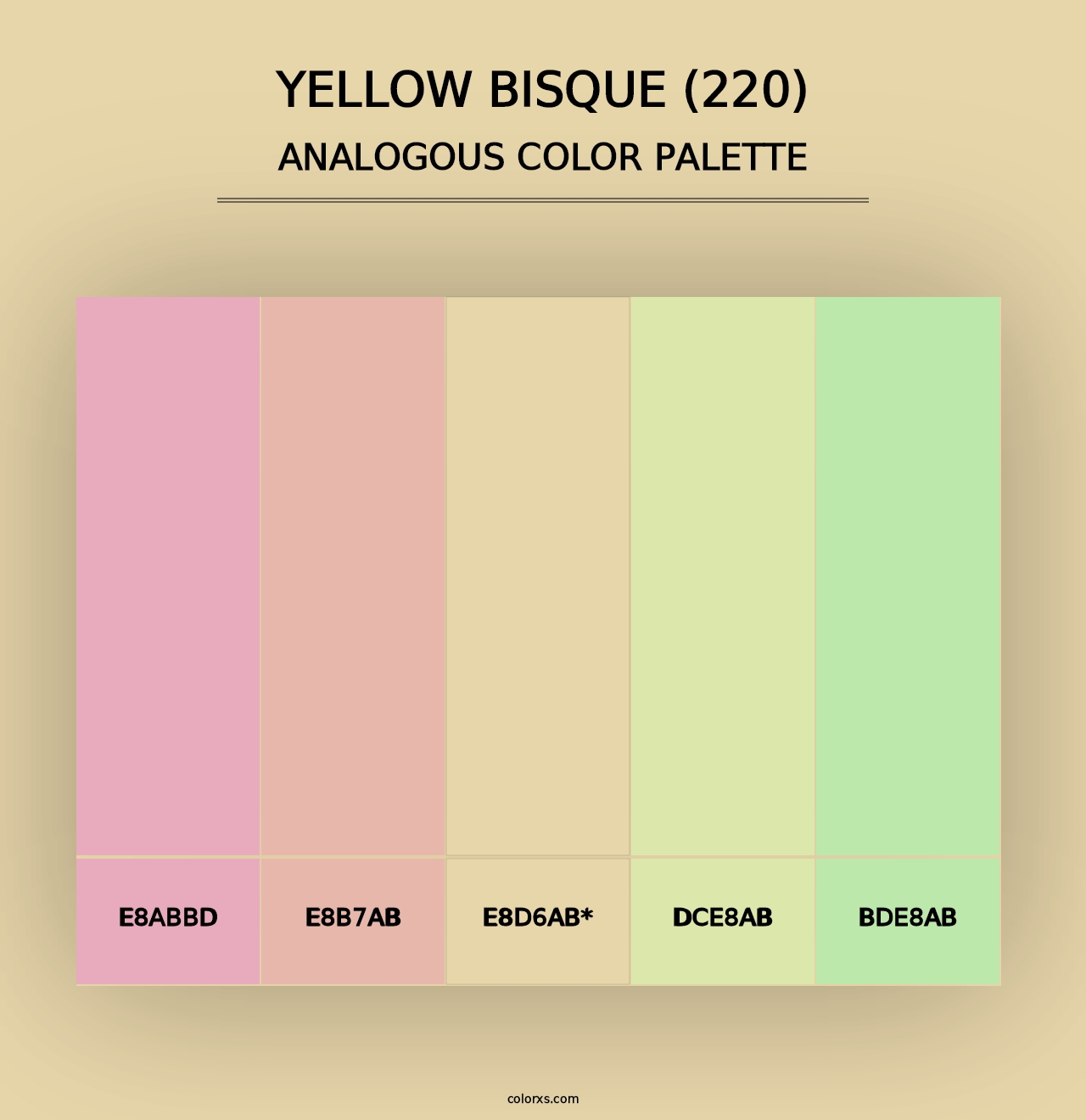 Yellow Bisque (220) - Analogous Color Palette