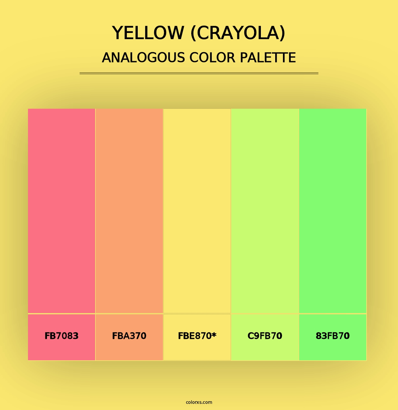 Yellow (Crayola) - Analogous Color Palette