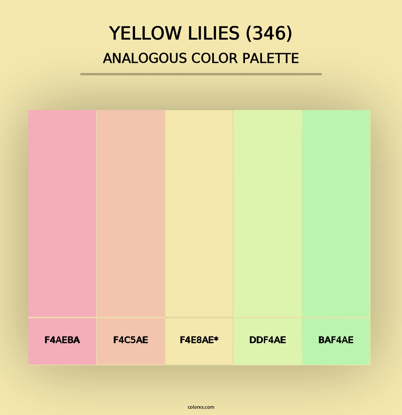 Yellow Lilies (346) - Analogous Color Palette