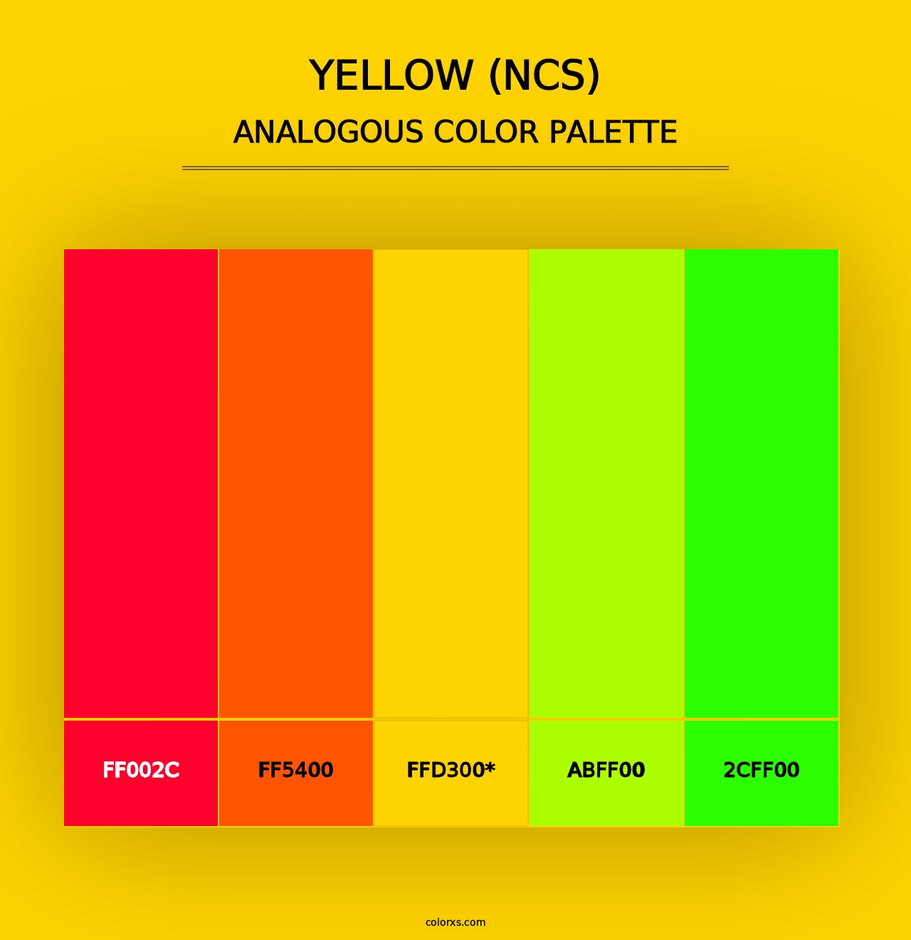 Yellow (NCS) - Analogous Color Palette