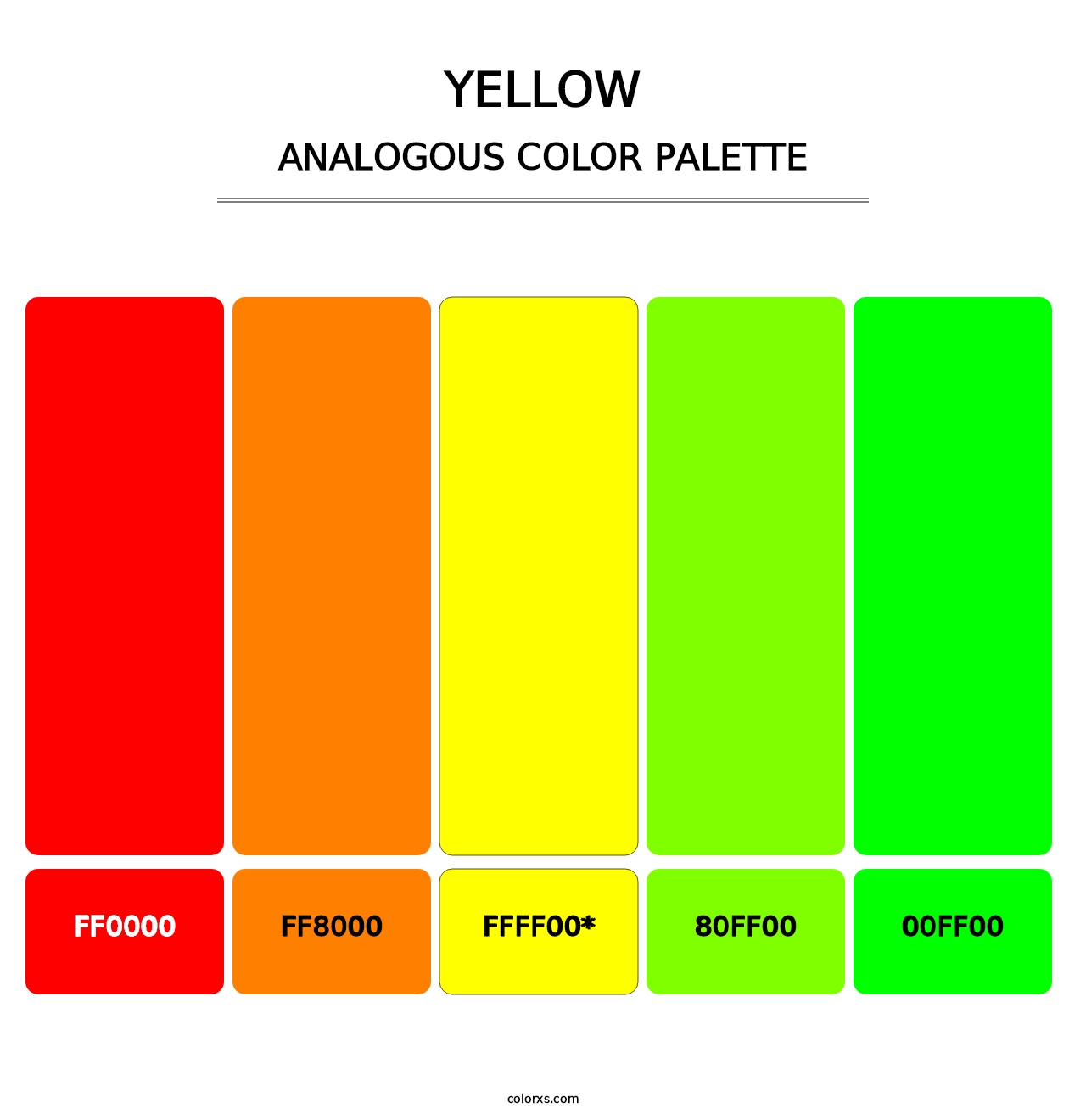 Yellow - Analogous Color Palette