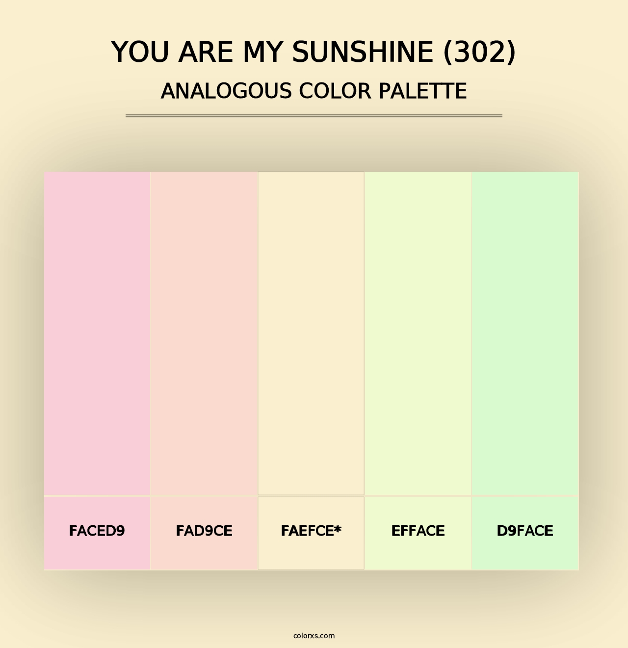 You Are My Sunshine (302) - Analogous Color Palette