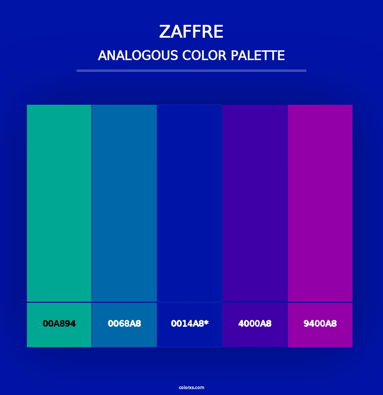 Zaffre - Analogous Color Palette