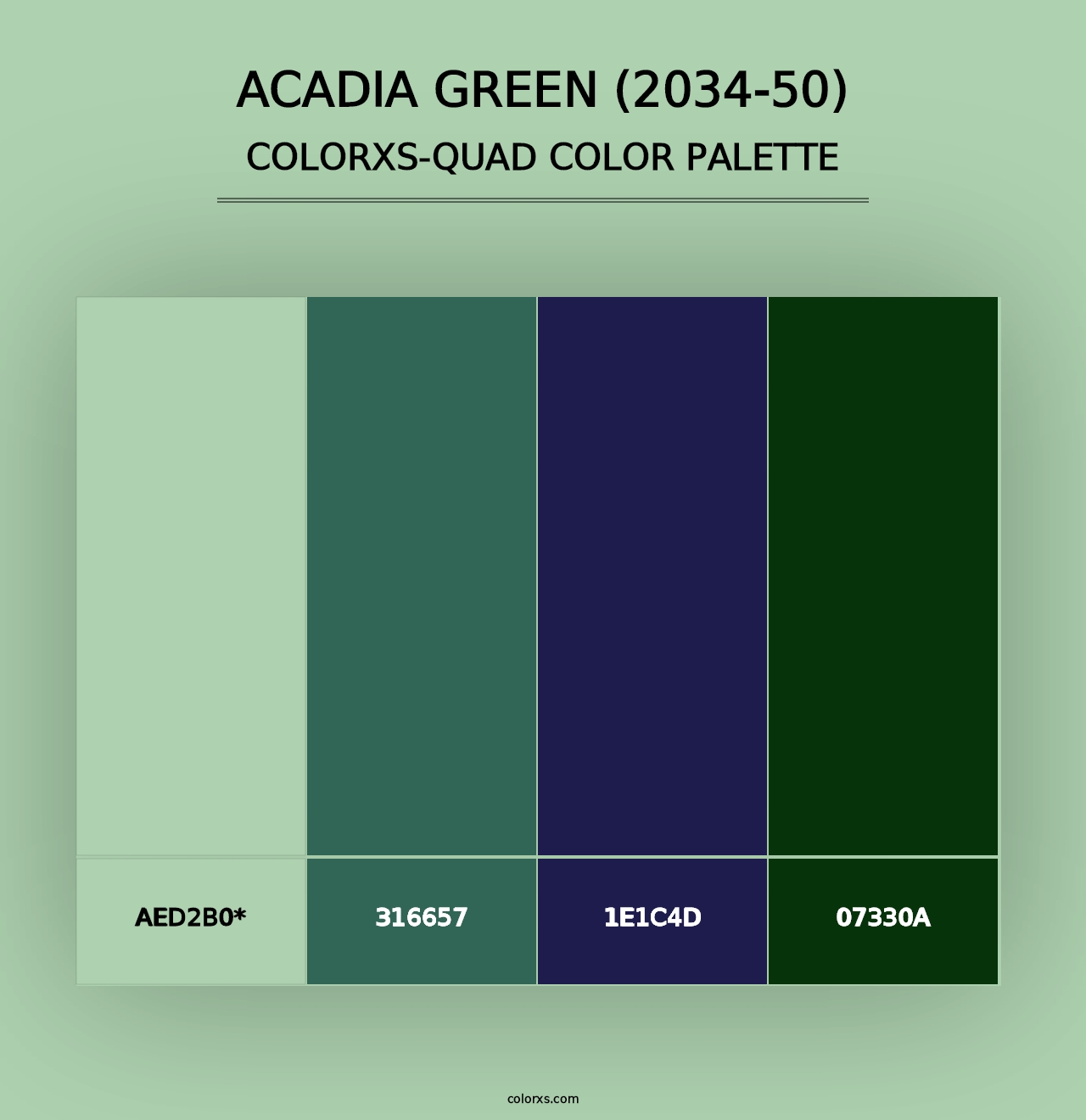 Acadia Green (2034-50) - Colorxs Quad Palette