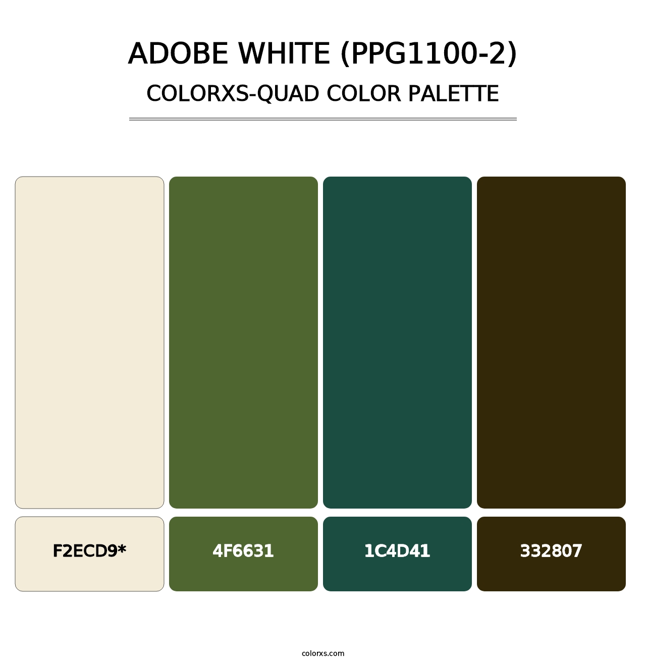 Adobe White (PPG1100-2) - Colorxs Quad Palette