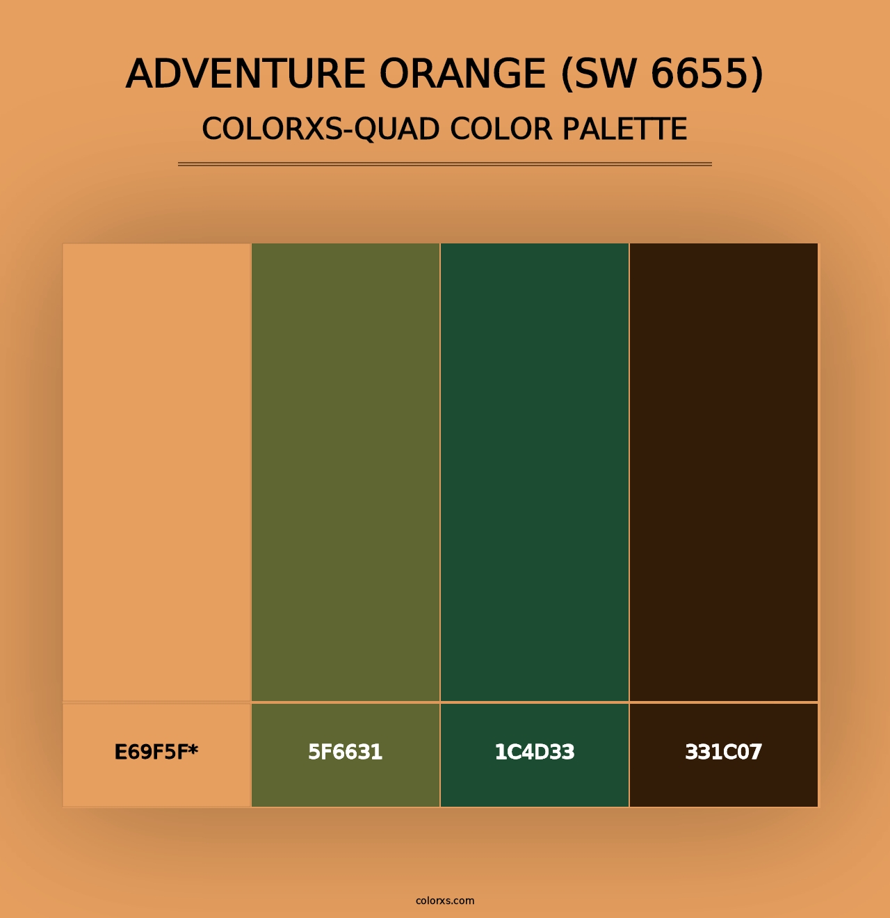 Adventure Orange (SW 6655) - Colorxs Quad Palette