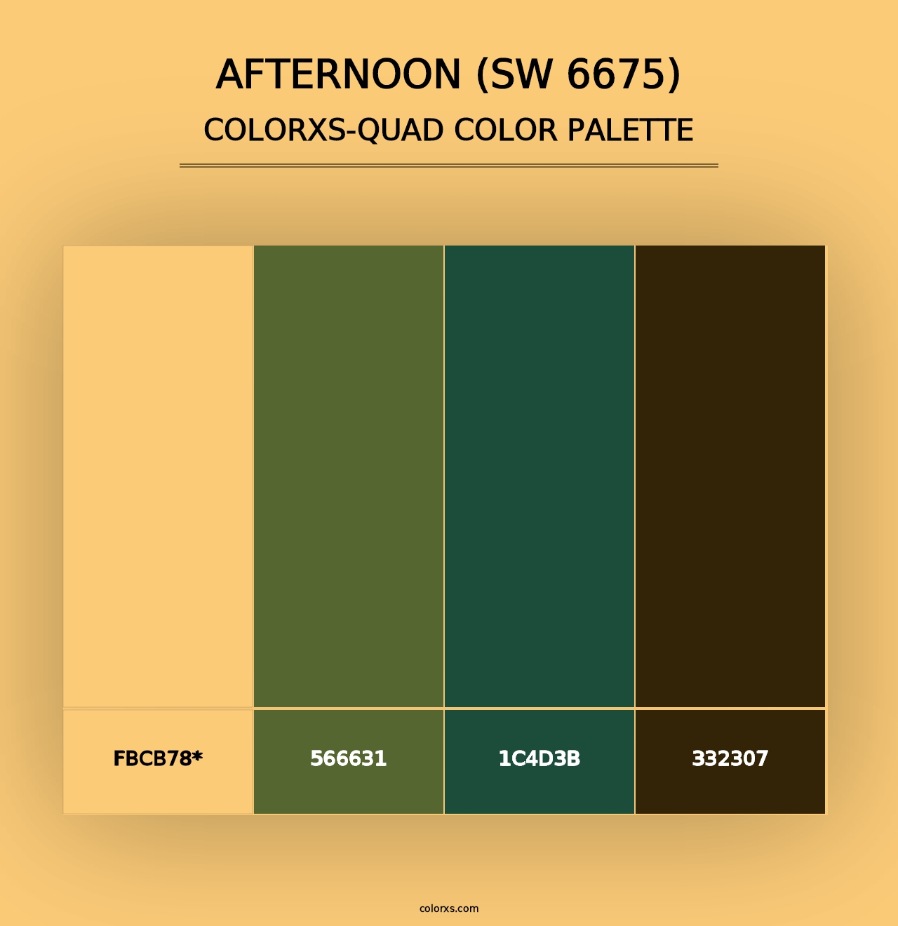 Afternoon (SW 6675) - Colorxs Quad Palette