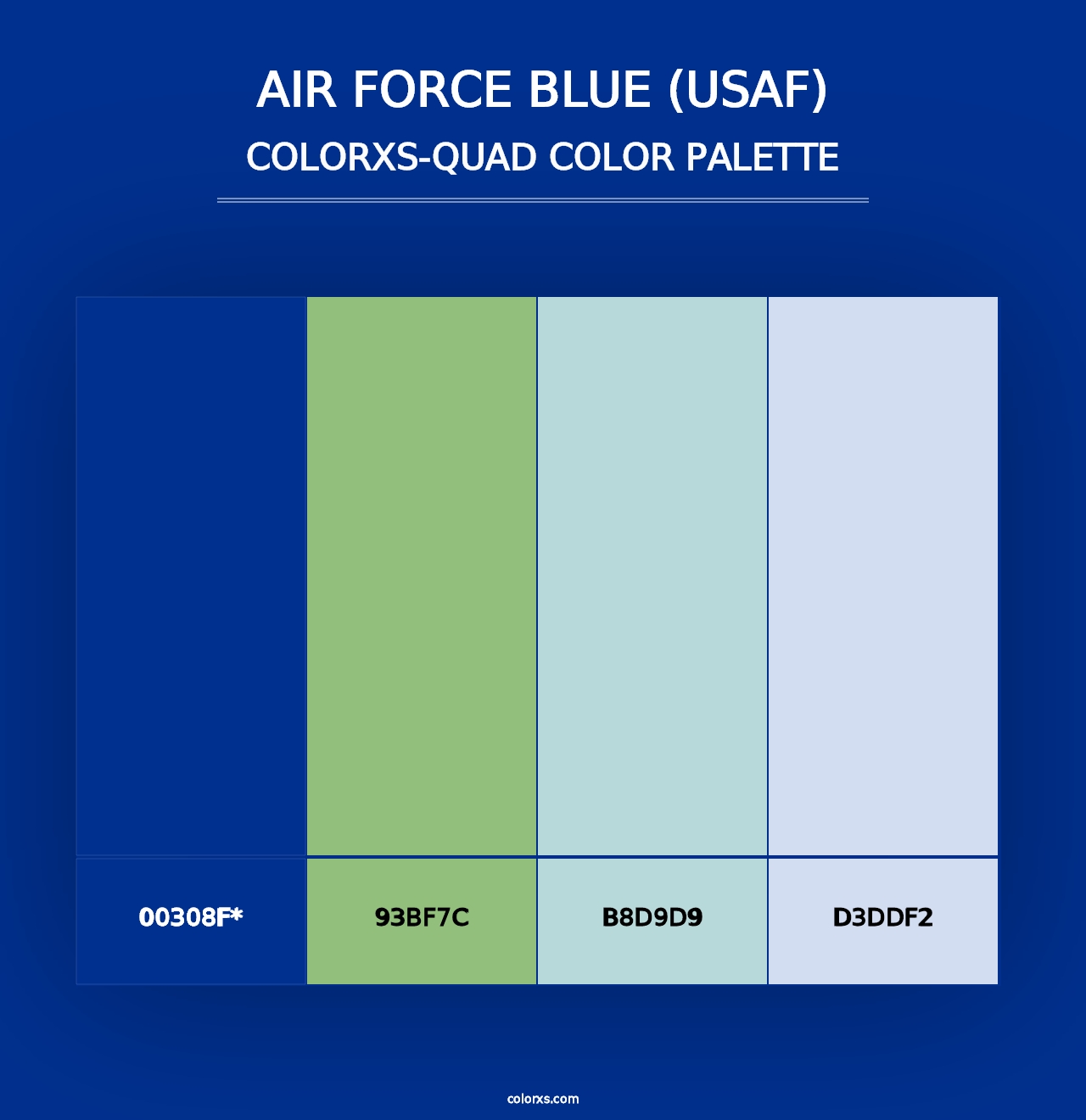 Air Force Blue (USAF) - Colorxs Quad Palette