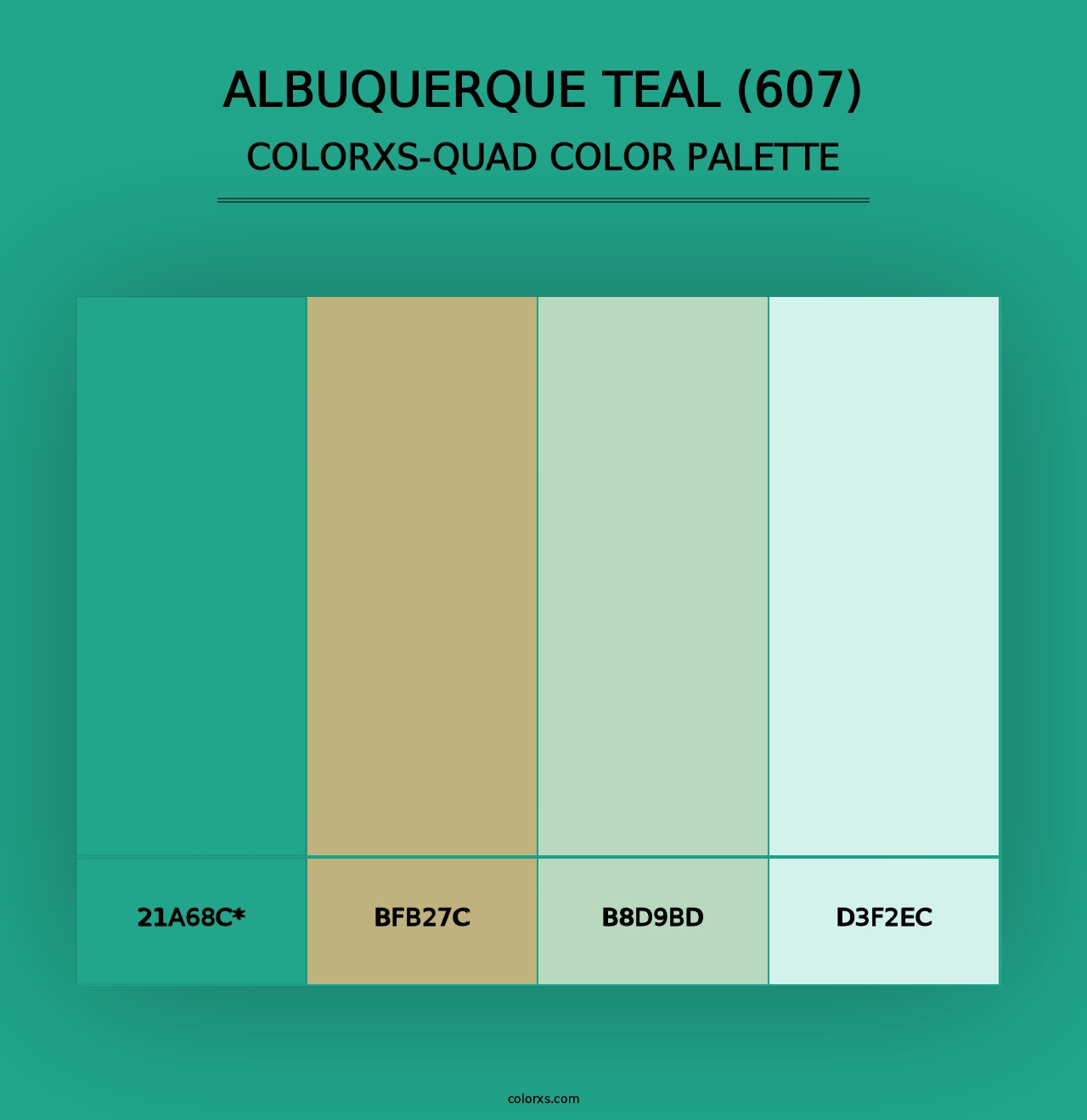 Albuquerque Teal (607) - Colorxs Quad Palette