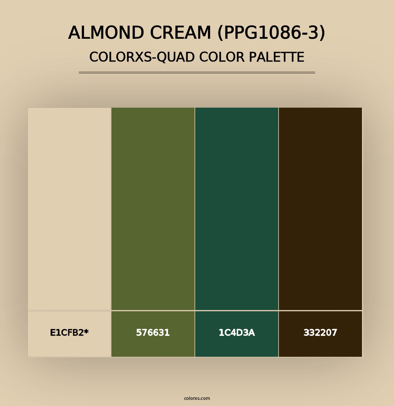 Almond Cream (PPG1086-3) - Colorxs Quad Palette