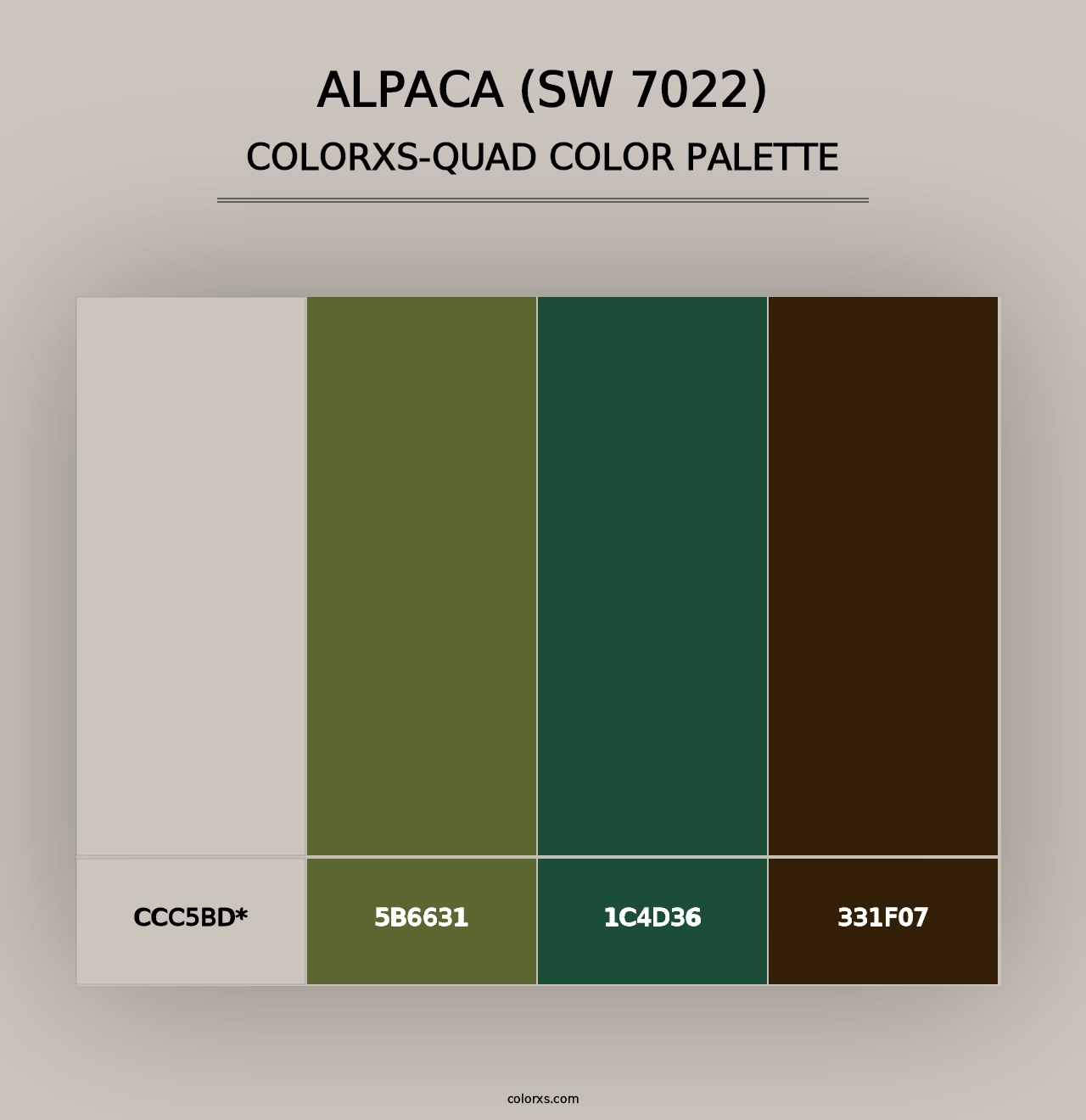 Alpaca (SW 7022) - Colorxs Quad Palette