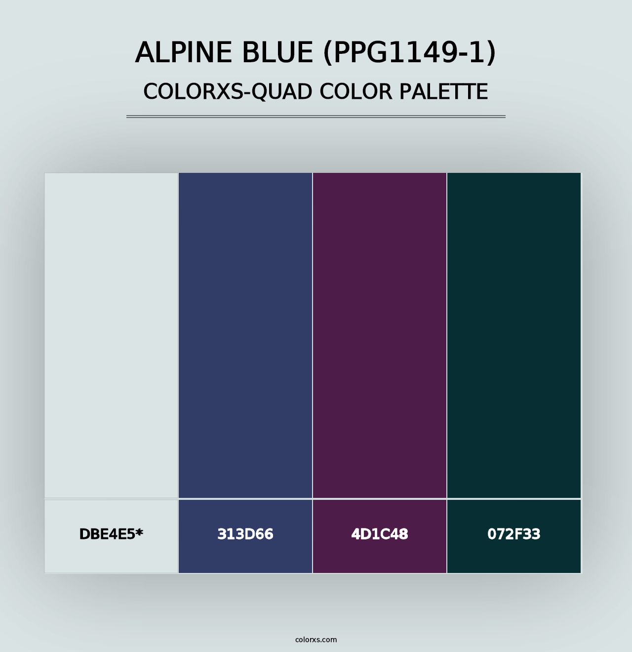 Alpine Blue (PPG1149-1) - Colorxs Quad Palette