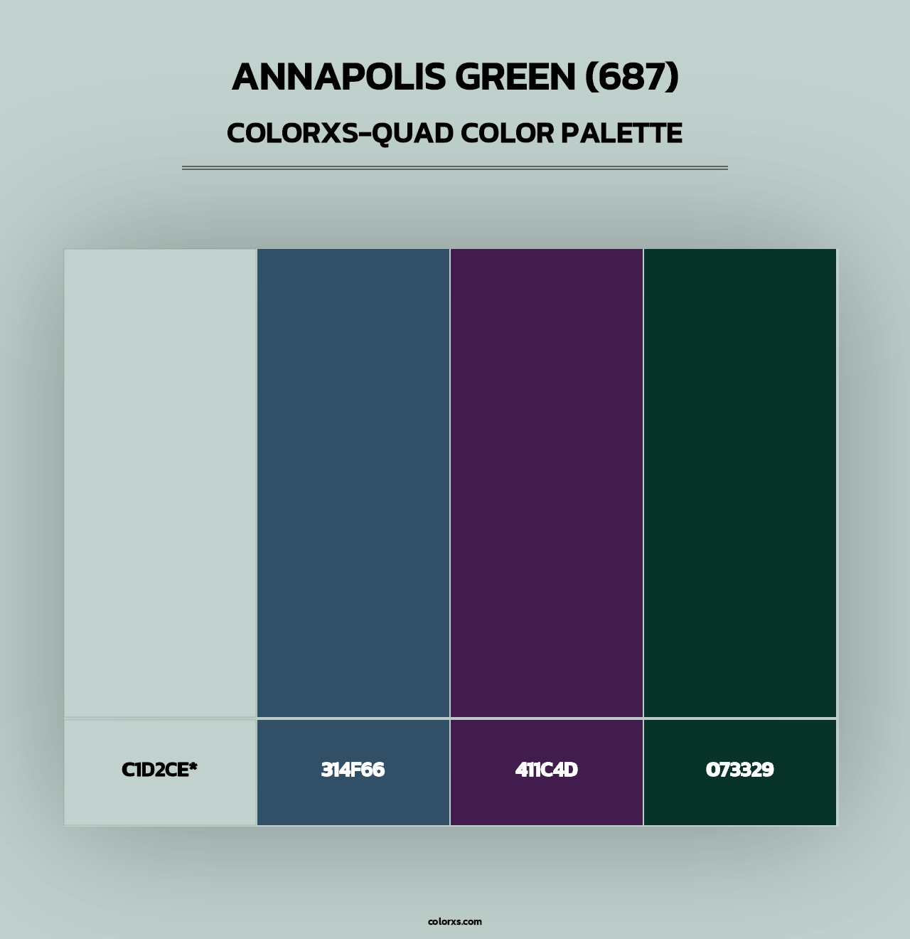 Annapolis Green (687) - Colorxs Quad Palette