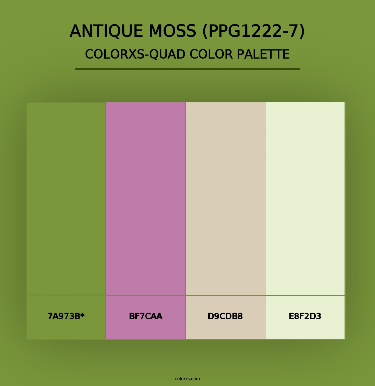 Antique Moss (PPG1222-7) - Colorxs Quad Palette