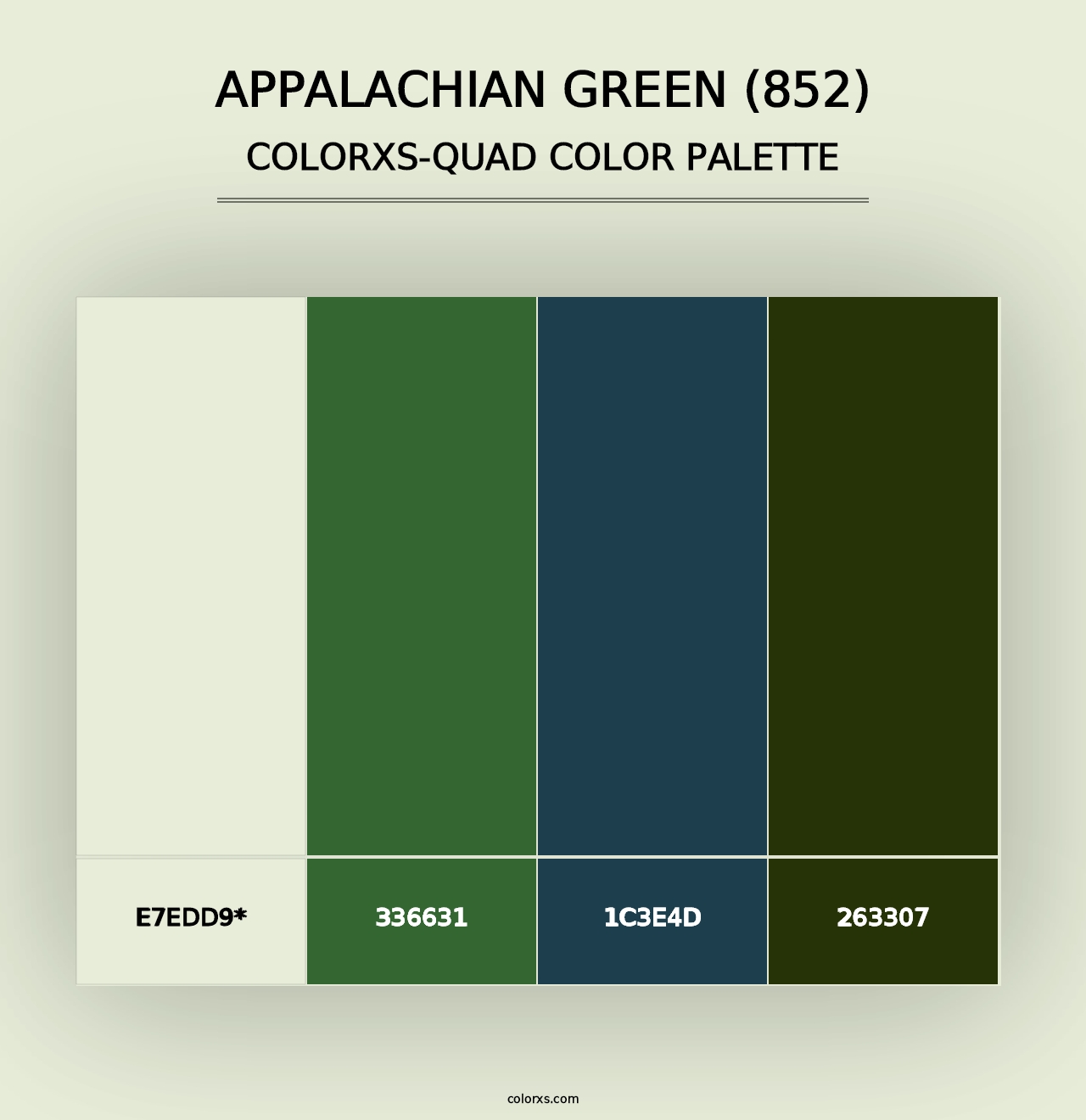 Appalachian Green (852) - Colorxs Quad Palette