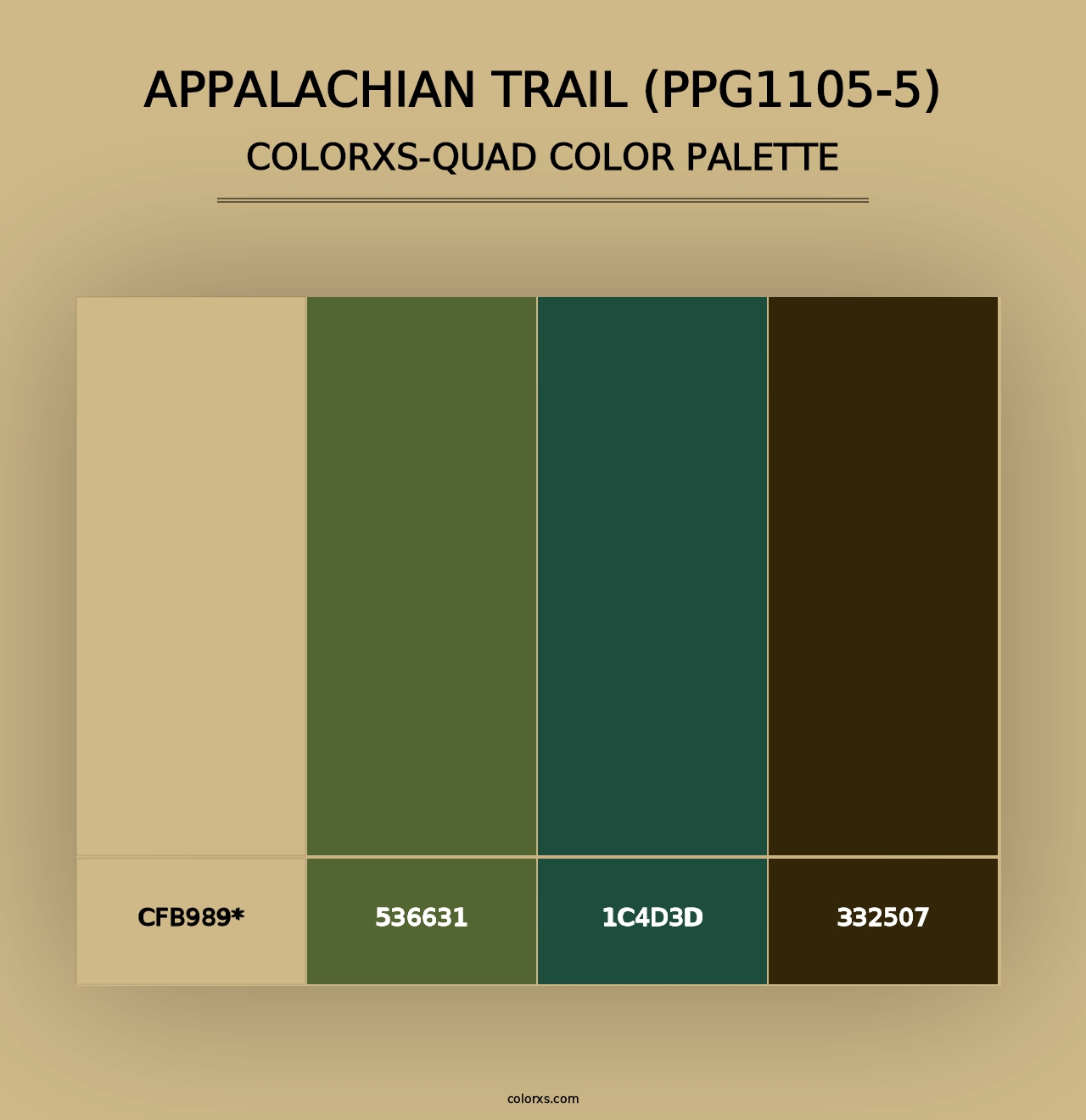 Appalachian Trail (PPG1105-5) - Colorxs Quad Palette