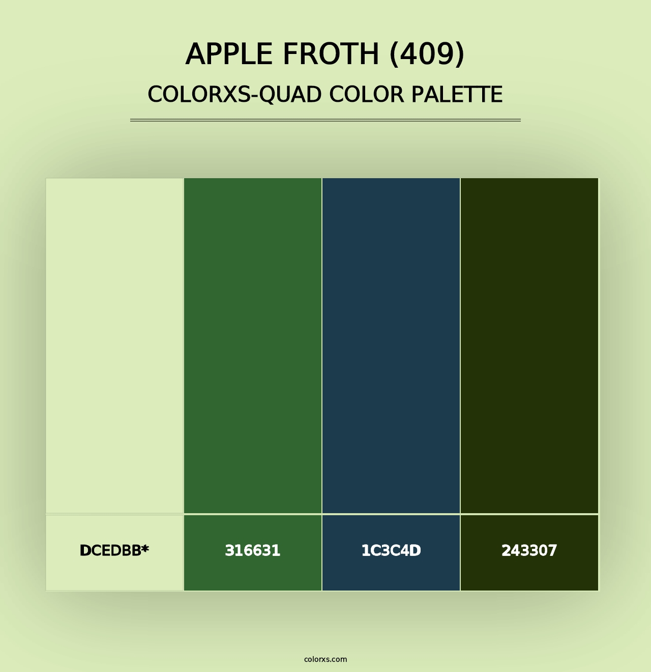 Apple Froth (409) - Colorxs Quad Palette