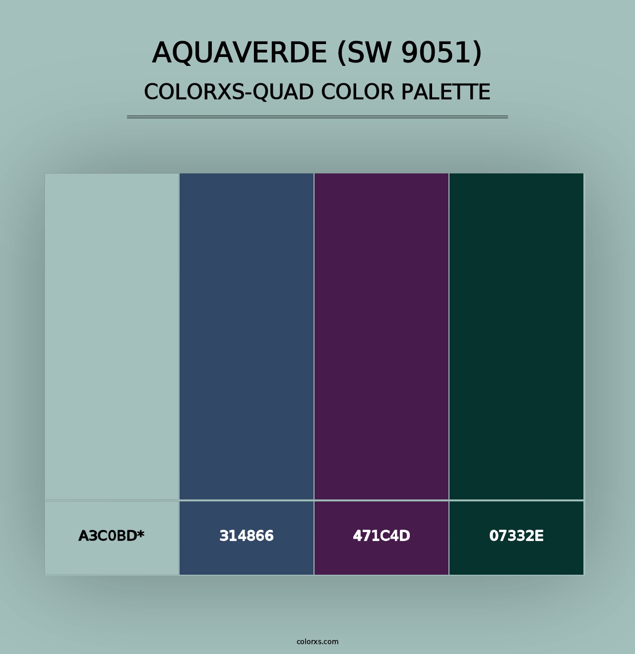 Aquaverde (SW 9051) - Colorxs Quad Palette