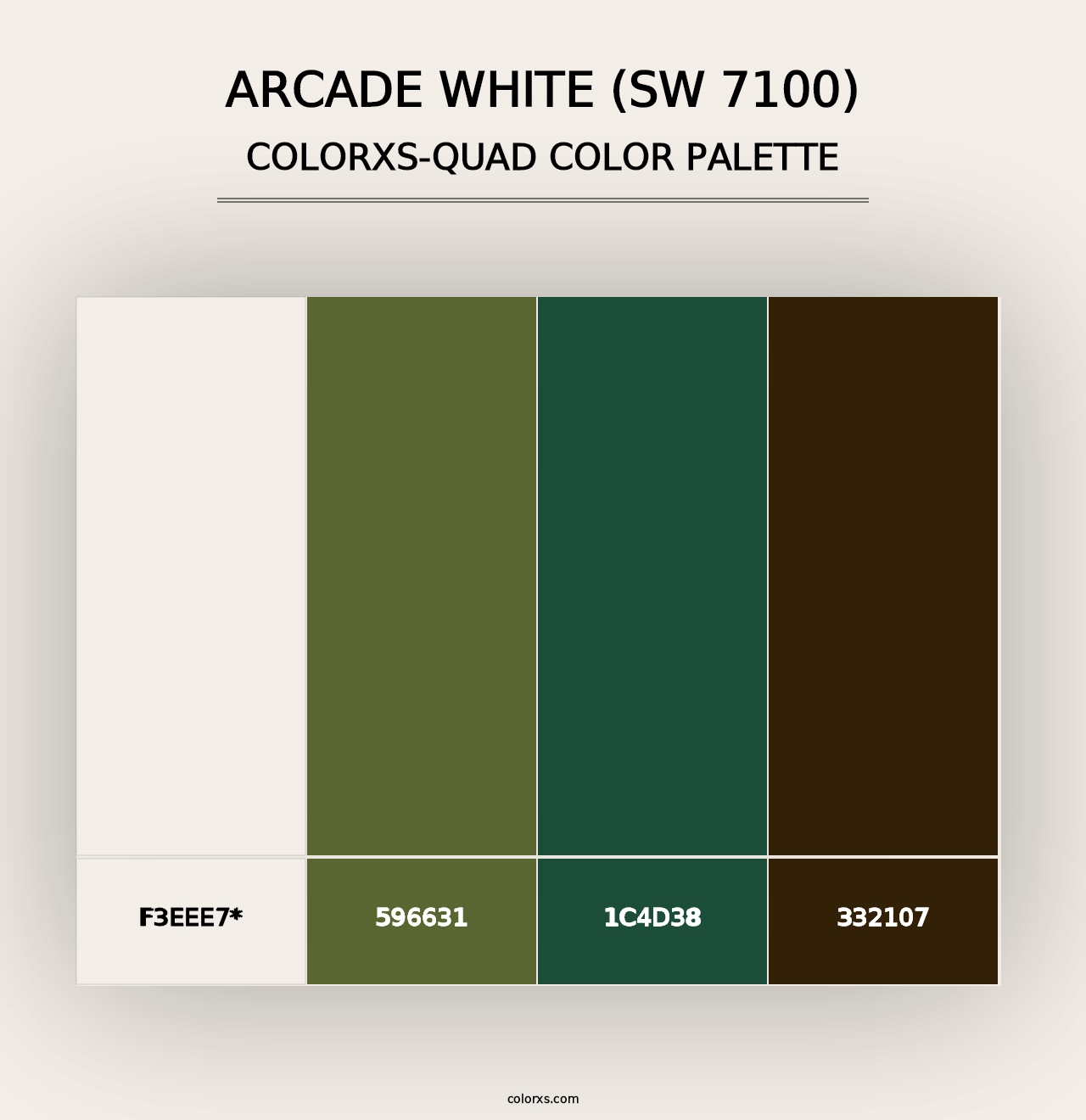 Arcade White (SW 7100) - Colorxs Quad Palette