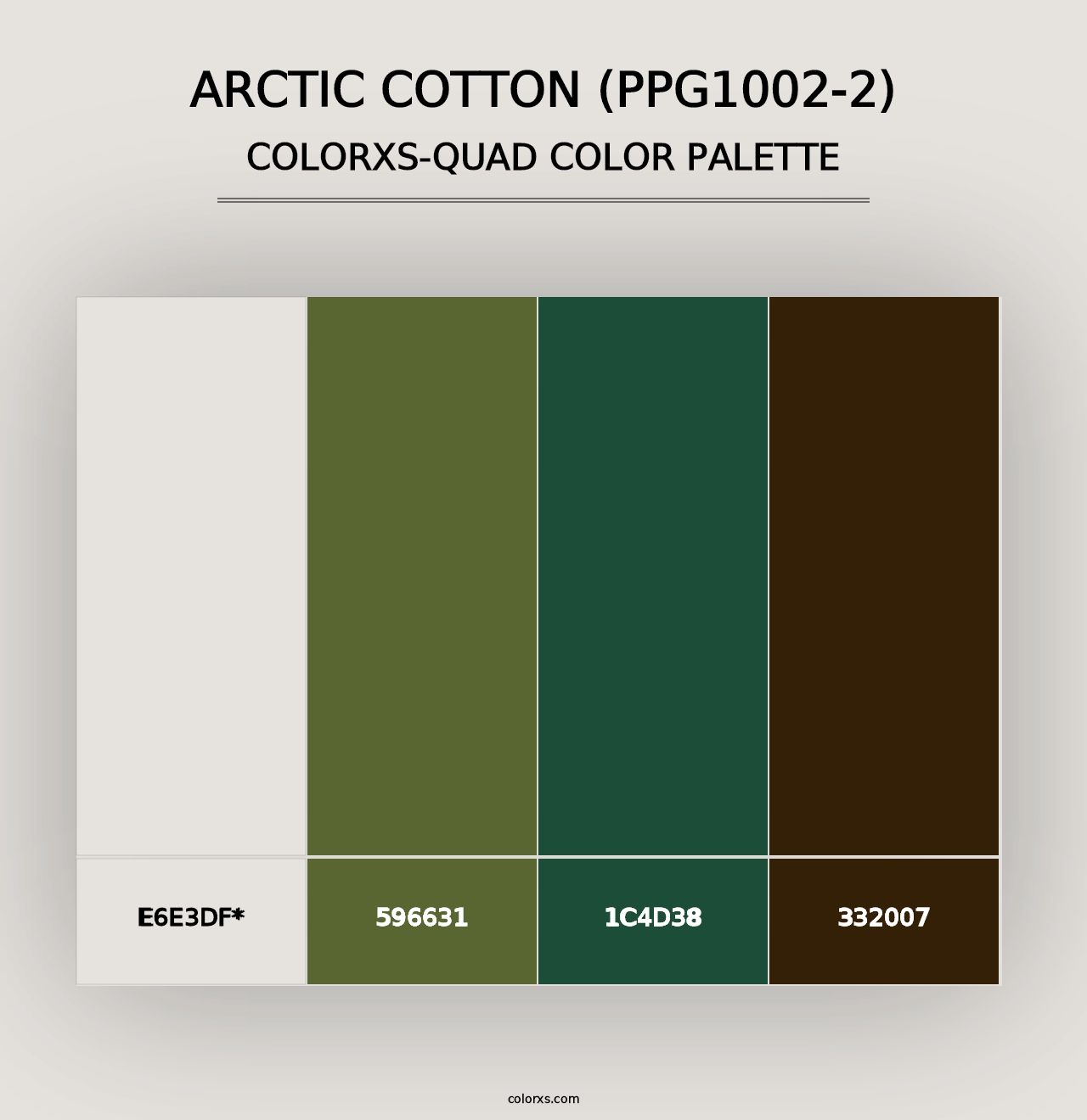 Arctic Cotton (PPG1002-2) - Colorxs Quad Palette