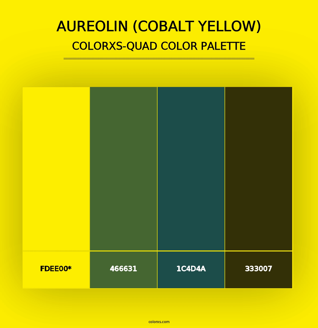 Aureolin (Cobalt Yellow) - Colorxs Quad Palette